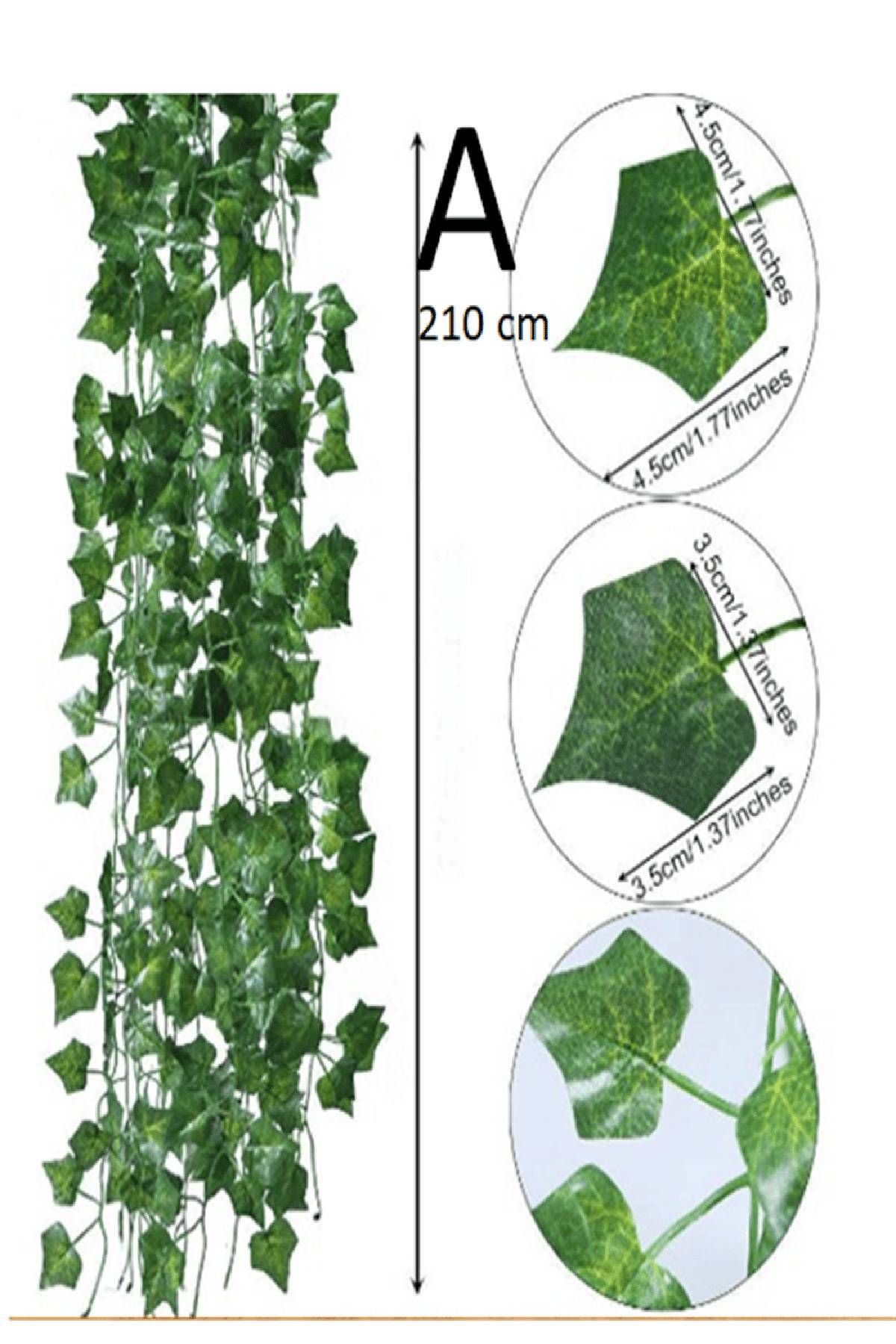 Sanctum Dekoratif Yeşil Yapraklı Yapay Sarmaşık 2.10 Metre Yılbaşı Süsü