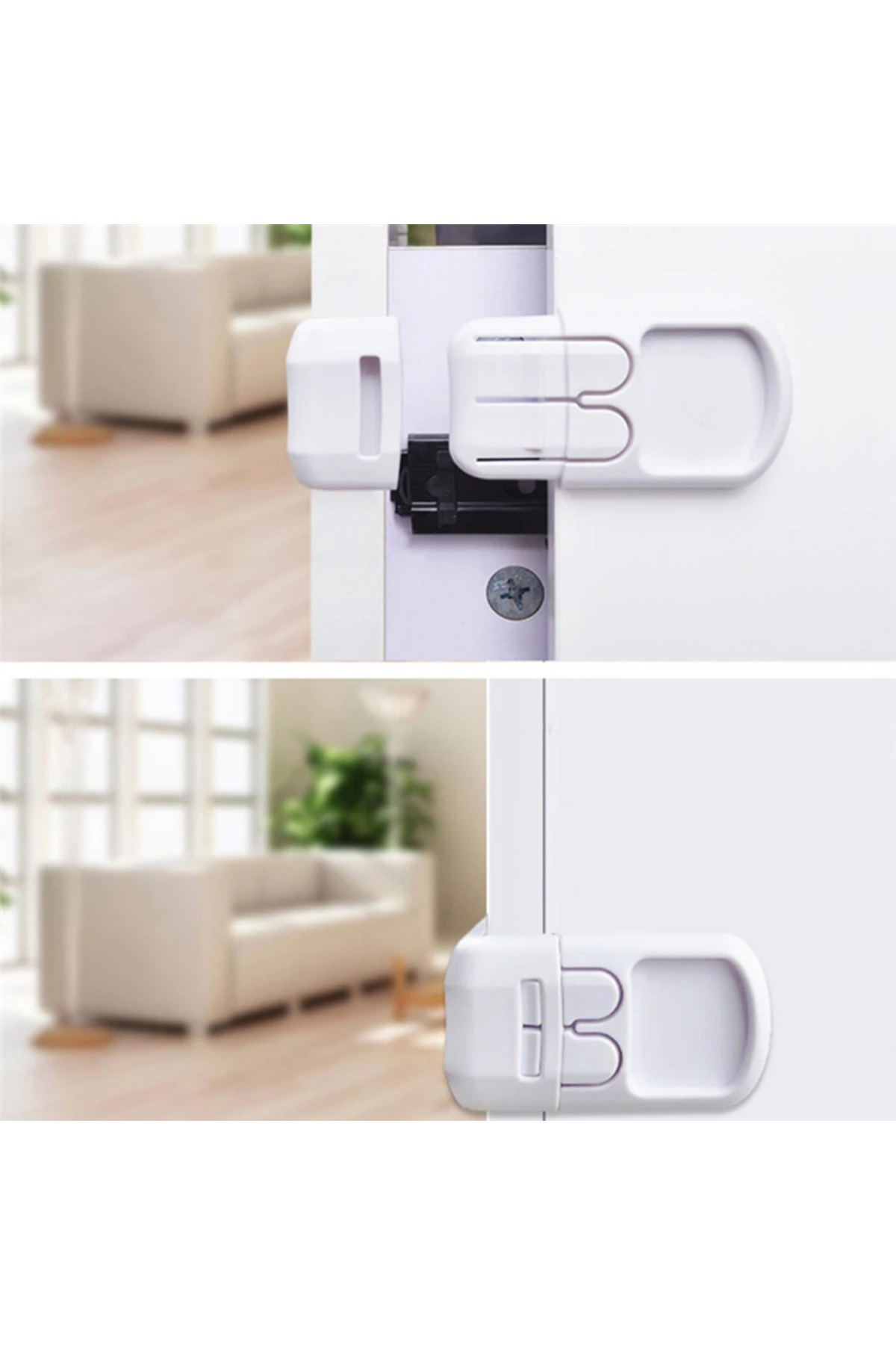 omilife Çocuk Koruma Kilidi 2'li Köşe Kapı Kolu Çocuk Koruyucu Kilit Balkon Ev Yatak Odası Kapı Güvenlik Kil fotoğrafı 7 (önizleme)