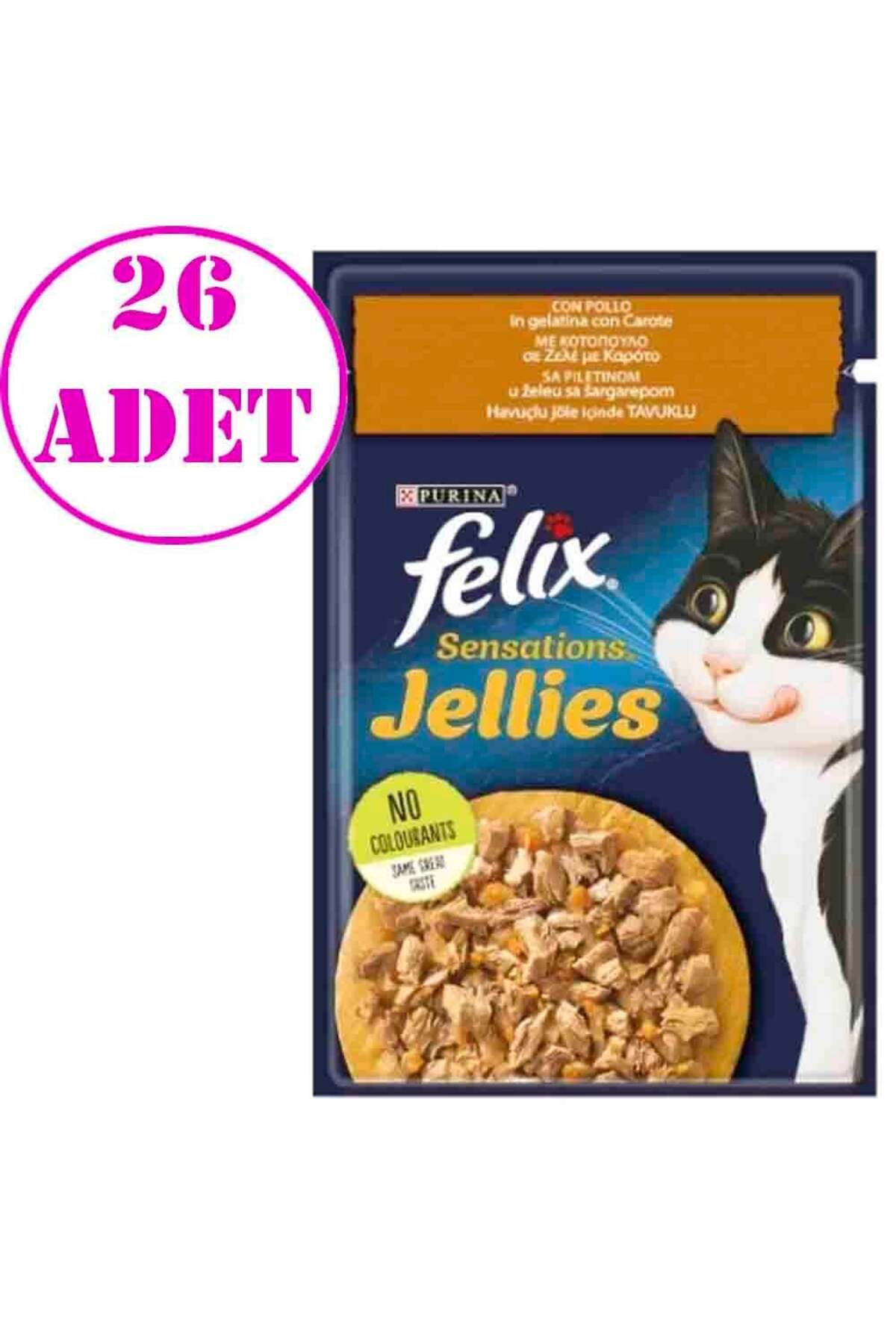 FELIX Sensations Tavuklu Ve Havuçlu Yaş Kedi Maması 85 gr 26 Ad