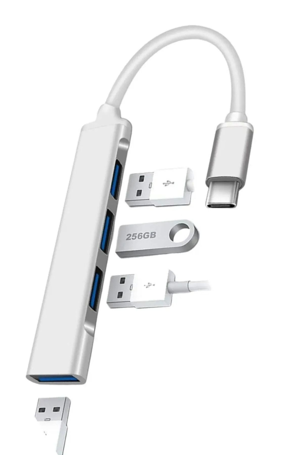 Noriyen Yeni Nesil Premium Model Type-C To Usb Hub 4 Port Çoklayıcı Macbook Uyumlu Çoğaltıcı Converter Hub