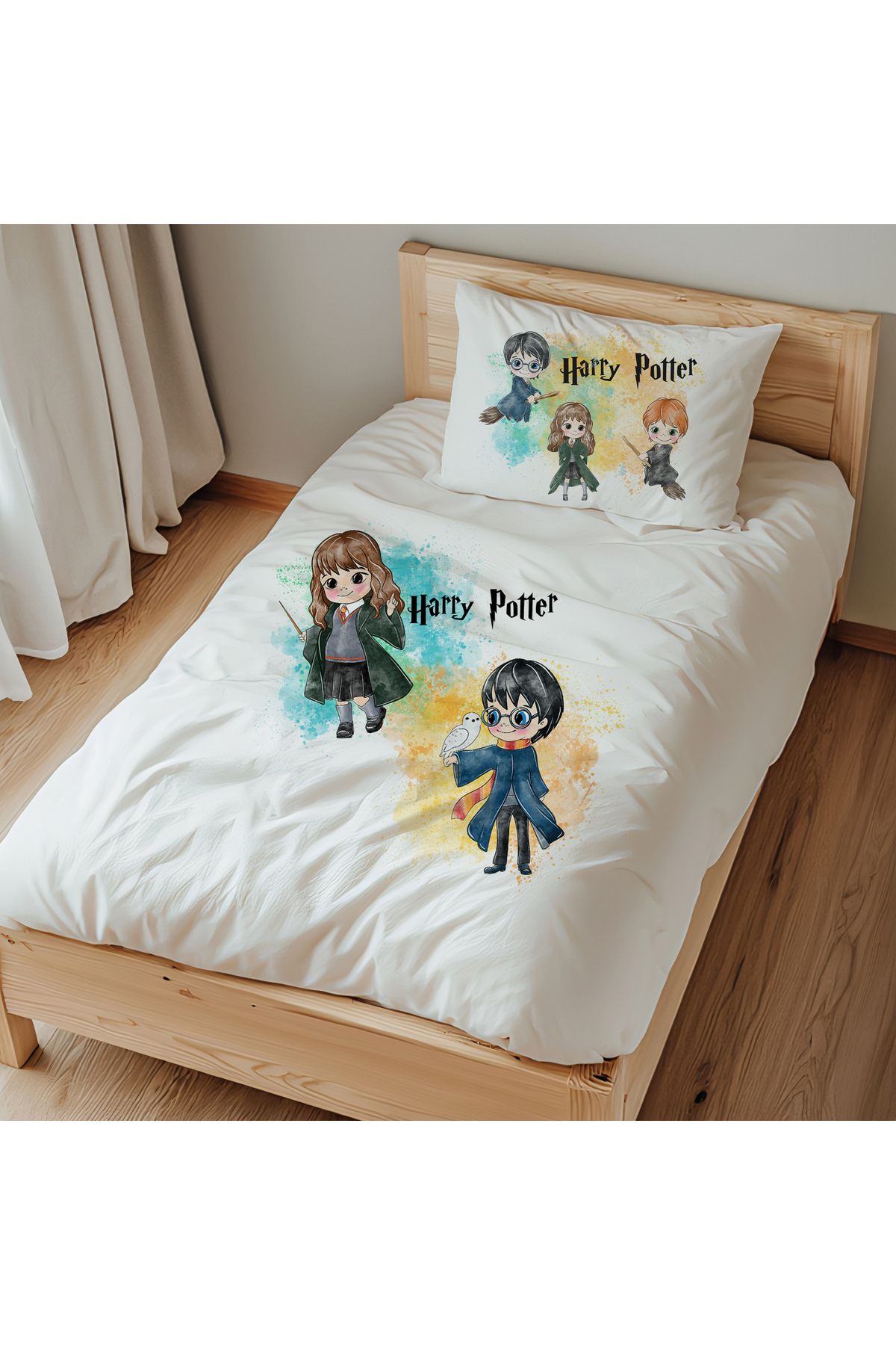 Lilabio-Single 100% Cotton Duvet Cover Set (160X220 cm) Harry Potter 1