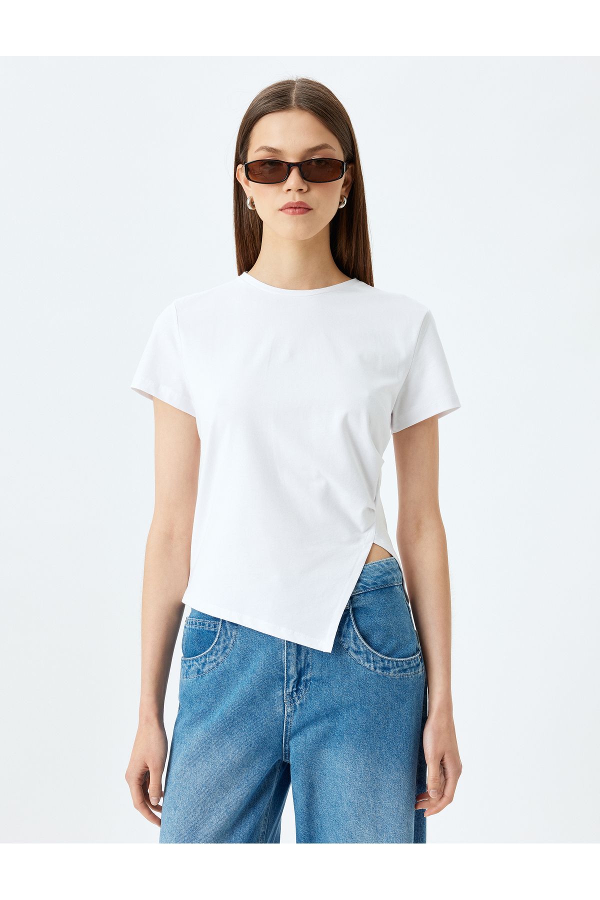 Koton-Beige Basic T-Shirt 3