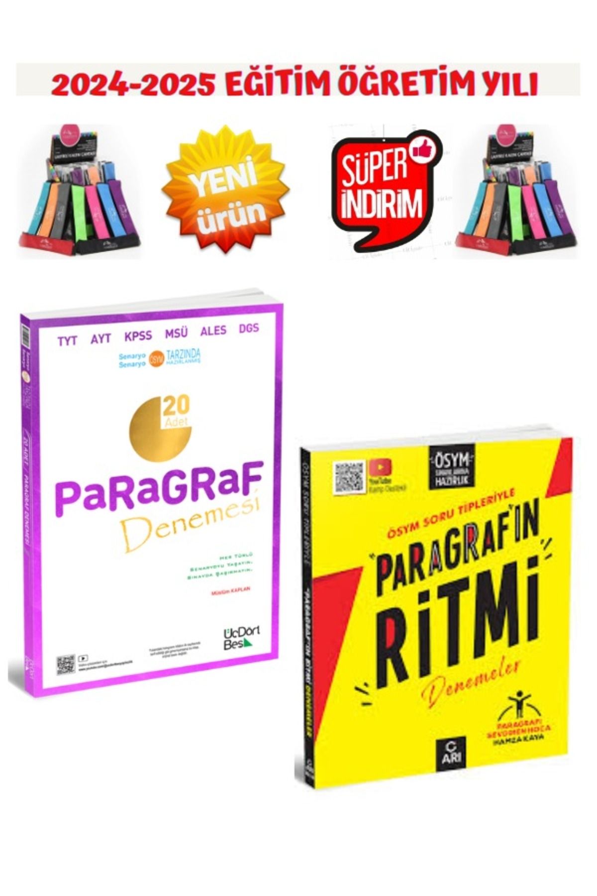 Üç Dört Beş Yayıncılık 2025 Tyt-Ayt 345 Paragraf20 Deneme+Arı TytAytMsü Paragrafın Ritmi Deneme+Kalemlik