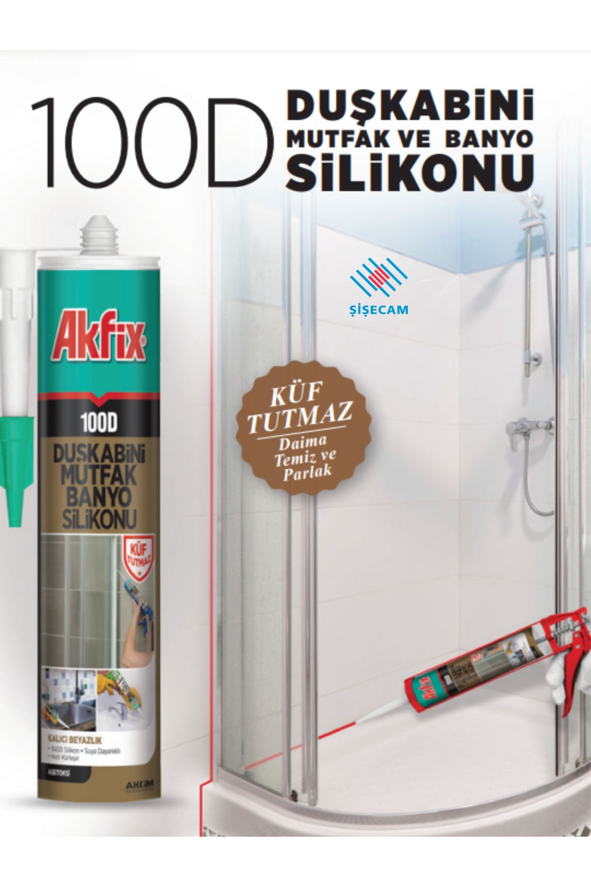 Akfix 100D Mutfak Banyo Duşakabin Silikonu ( KARARMAZ-KÜF TUTMAZ-SARARMAZ)