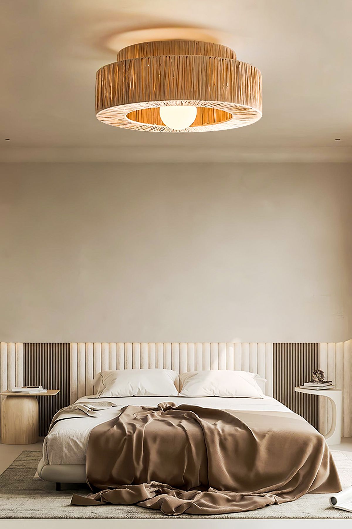 NYLife-Bohemian Rustic Chandelier - Layered and Adjustable Raffia 2
