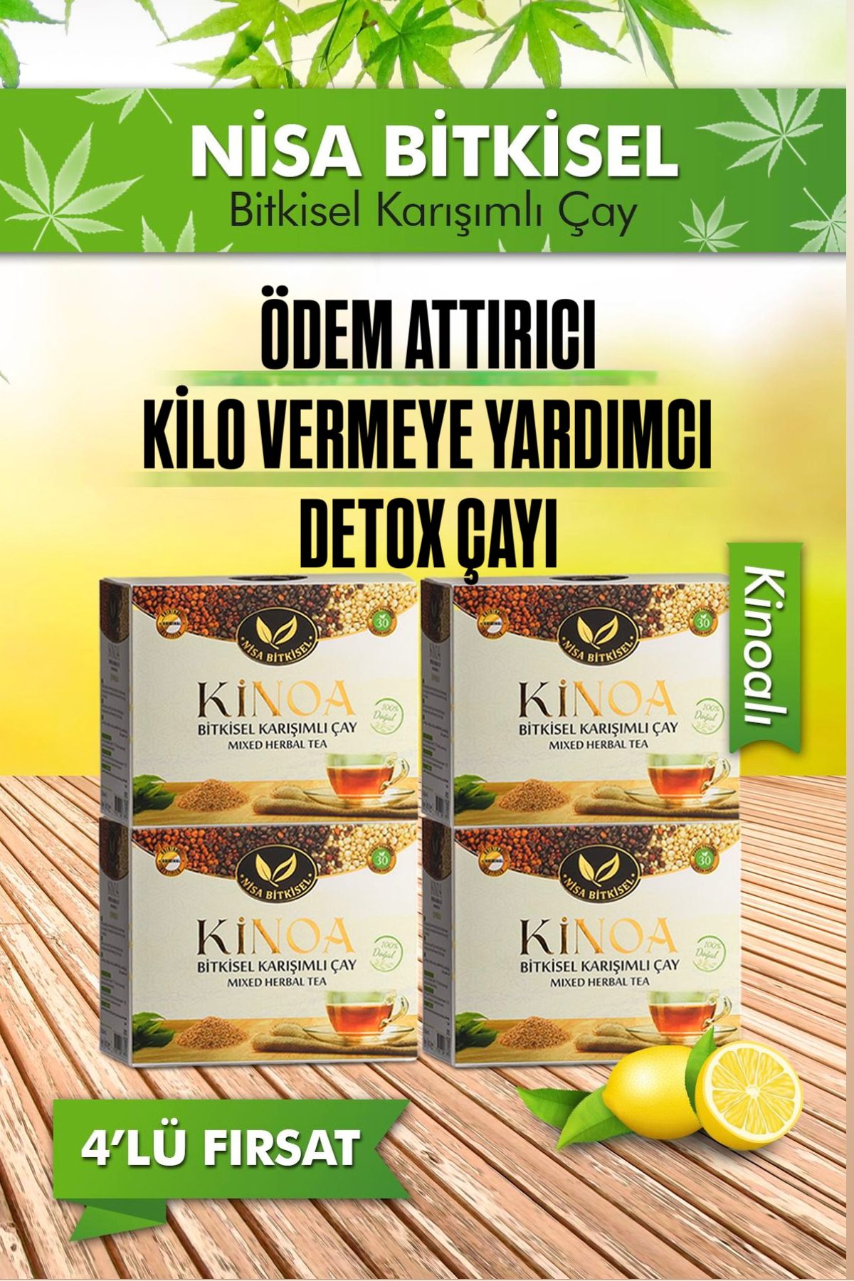 NİSA BİTKİSEL Detox Kinoa Karisik Bitki Çayı 4 Lü Set