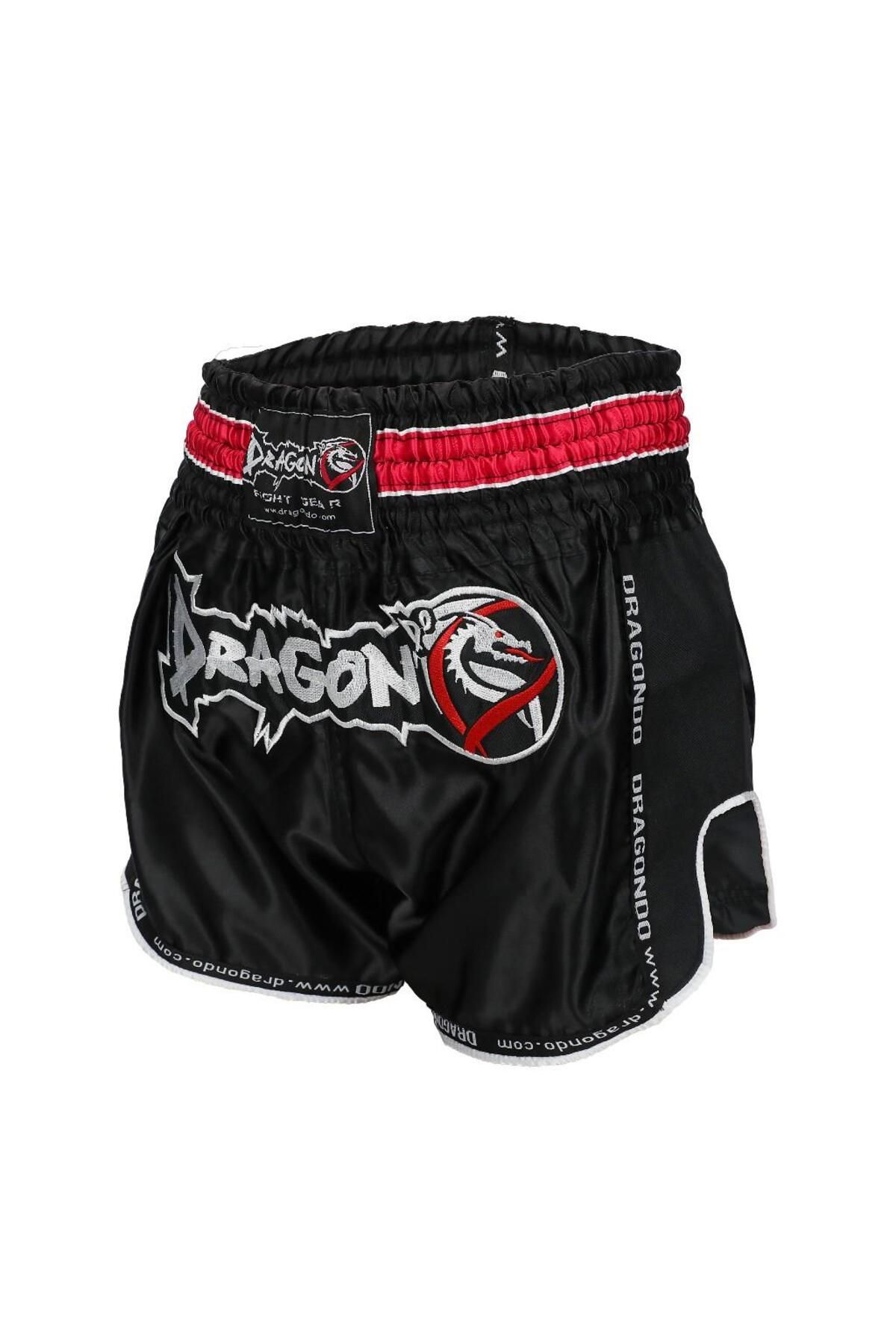 تجهیزات بوکس مشکی ورزش های ورزشی و شورت یکپارچهسازی با سیستمعامل Muay Thai MT3075 Dragondo