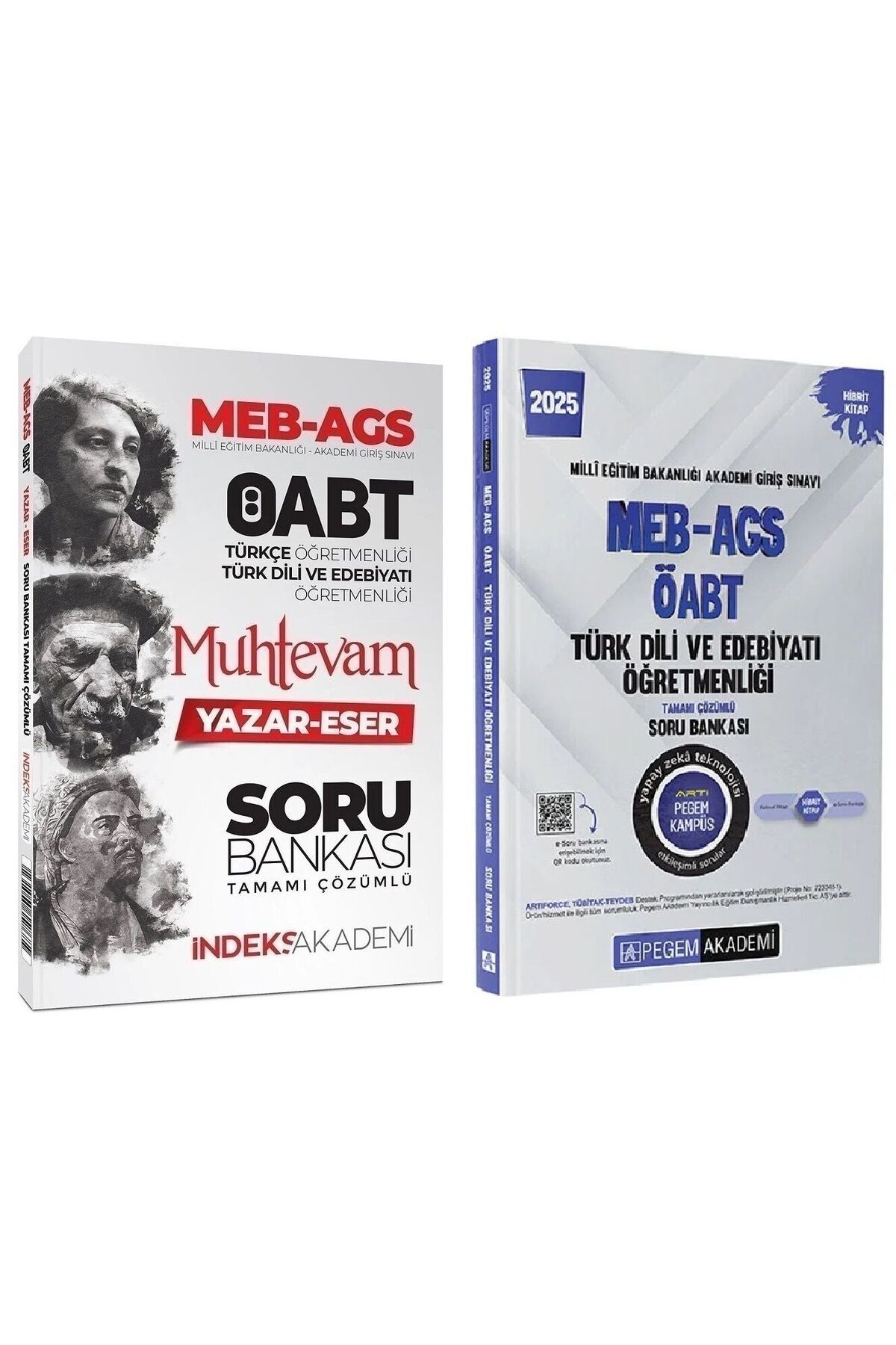 Pegem Akademi Yayıncılık Pegem + İndeks 2025 ÖABT MEB-AGS Türk Dili ve Edebiyatı + Muhteva Yazar Eser Soru Bankası 2 li Set P