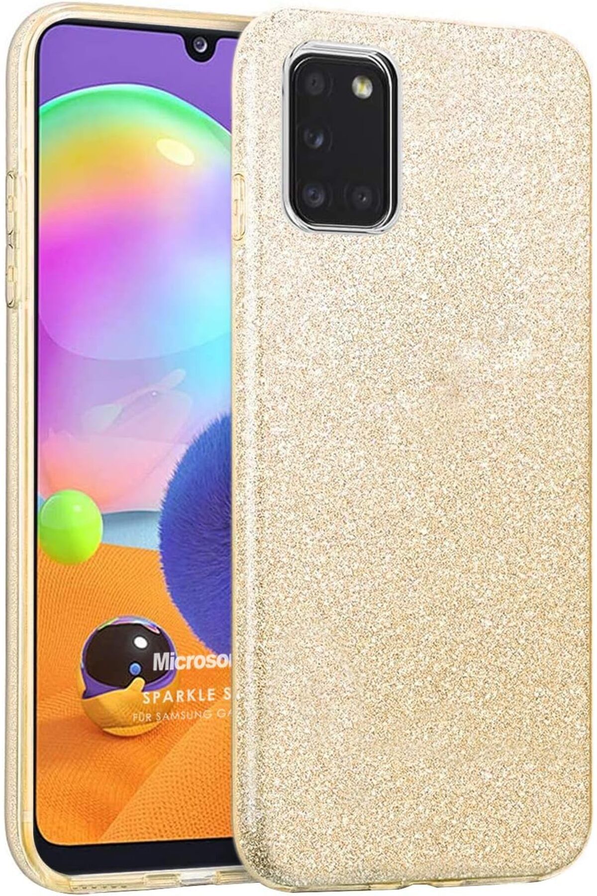 MCreative crashop Samsung Galaxy A31 Kılıf Sparkle Shiny Gold  1073147