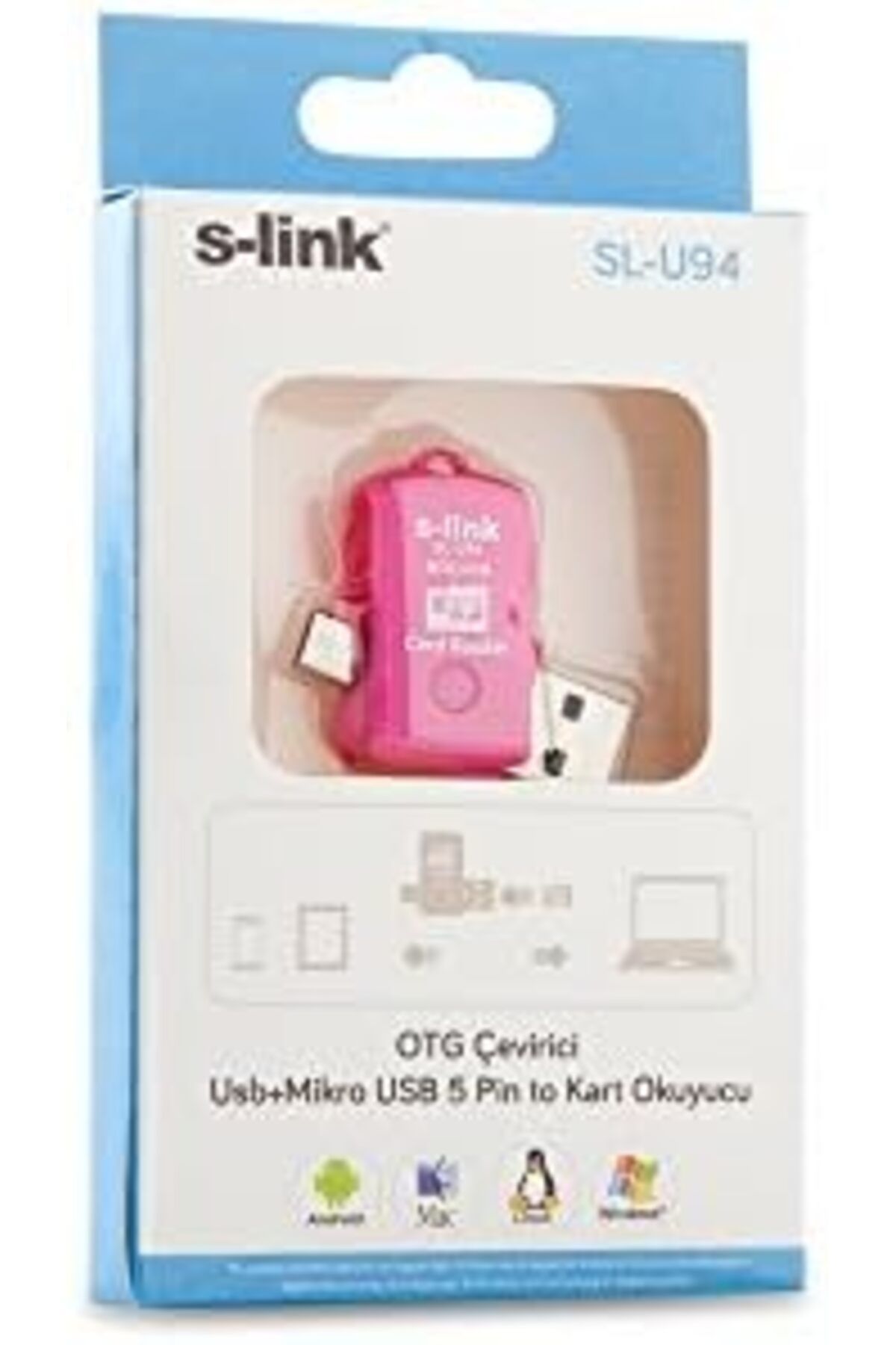 STOREMAX Erhnshp Çevirici, Pembe Okuyucu OTG + Kart 5 Pin to Mikro SL-U94 USB Yeni rnbuyshop 995340