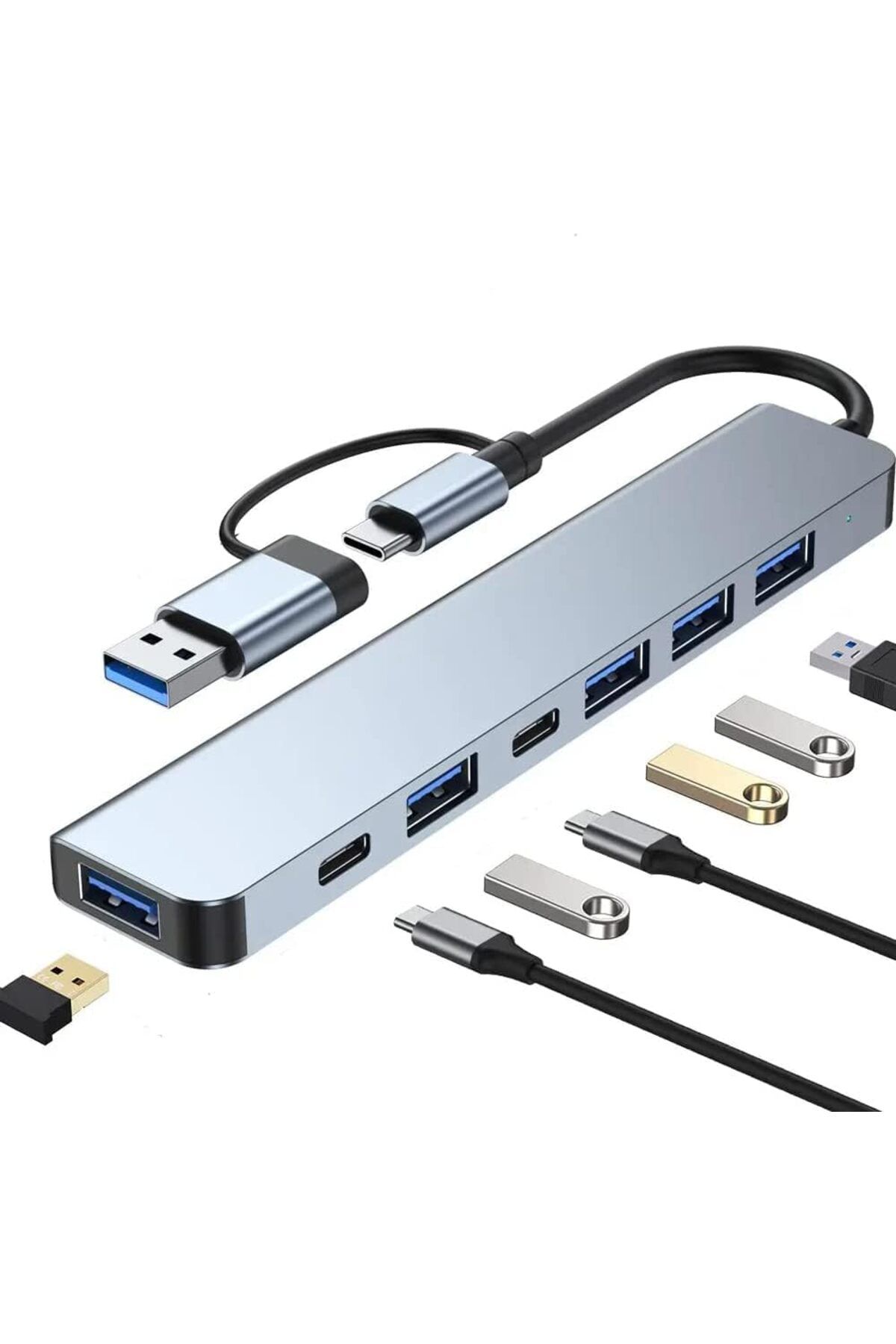 STOREMAX srhtDS Usb Hub 7 in 1 USB/Type-c To USB A, USB C, USB 2.0/3.0 Çevirici Adaptör Çok Portlu Tak Ça