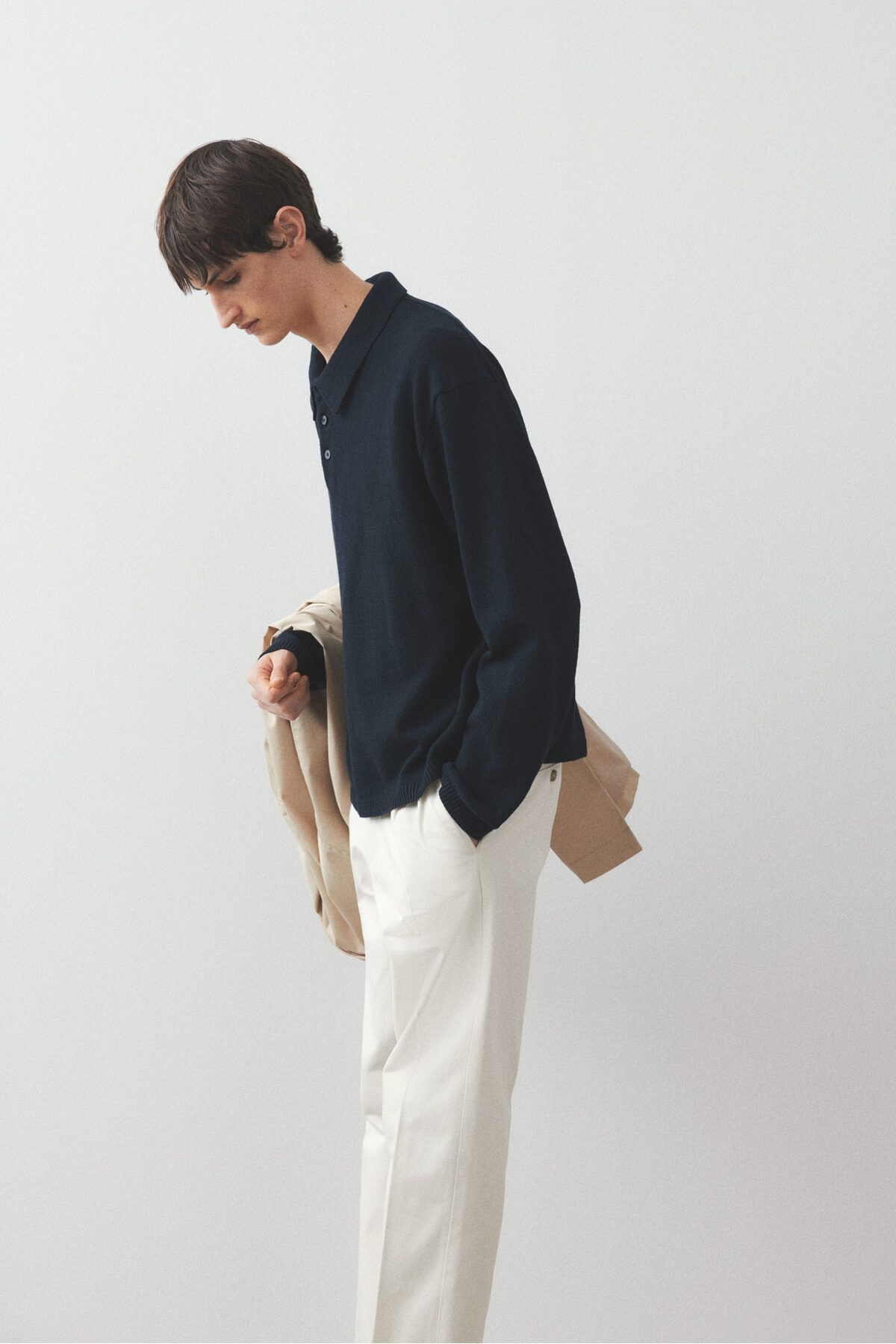 شلوار سفید مردانه مناسب چینو به طور منظم با کف ردیابی شده H M H&M