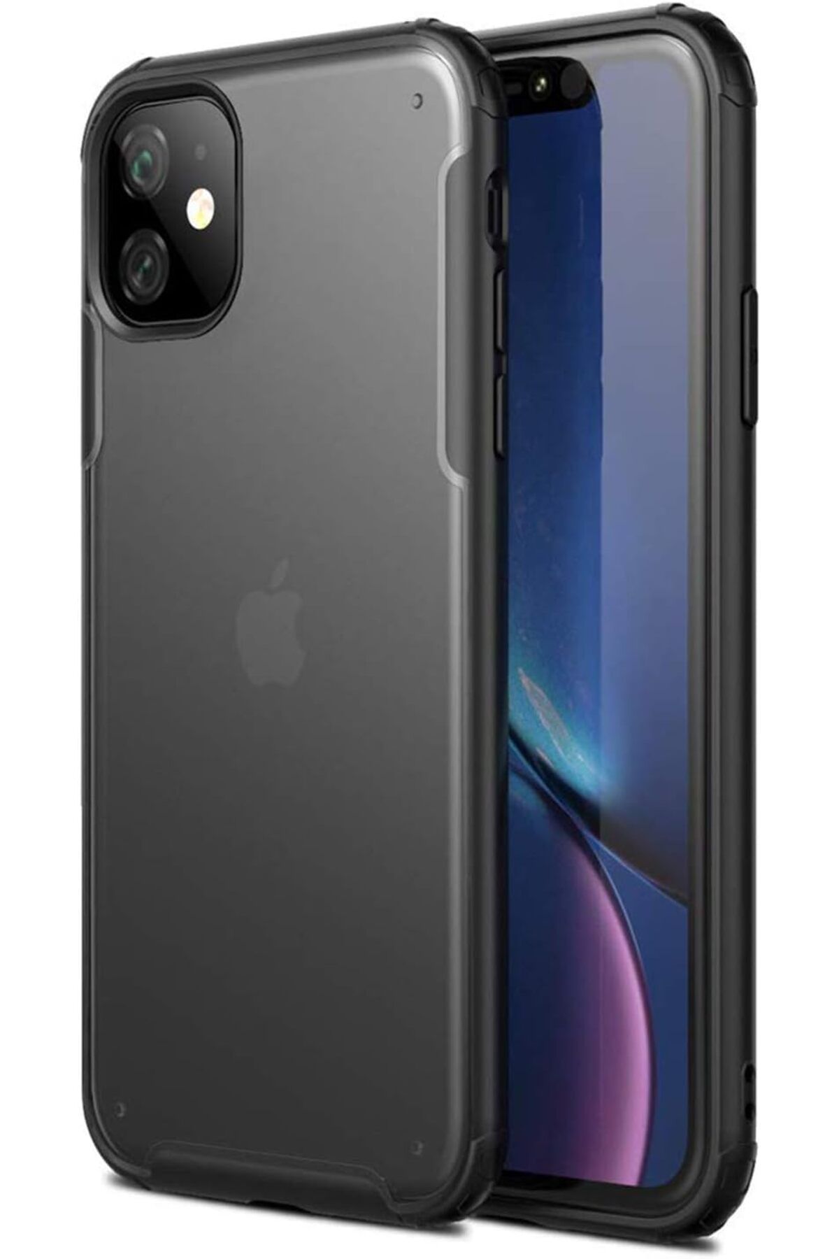 NcK Apple iPhone 11 (6.1'') için Kılıf Frosted Frame Siyah [iPhone 11 ile Uyumlu Kılıf - Siyah]