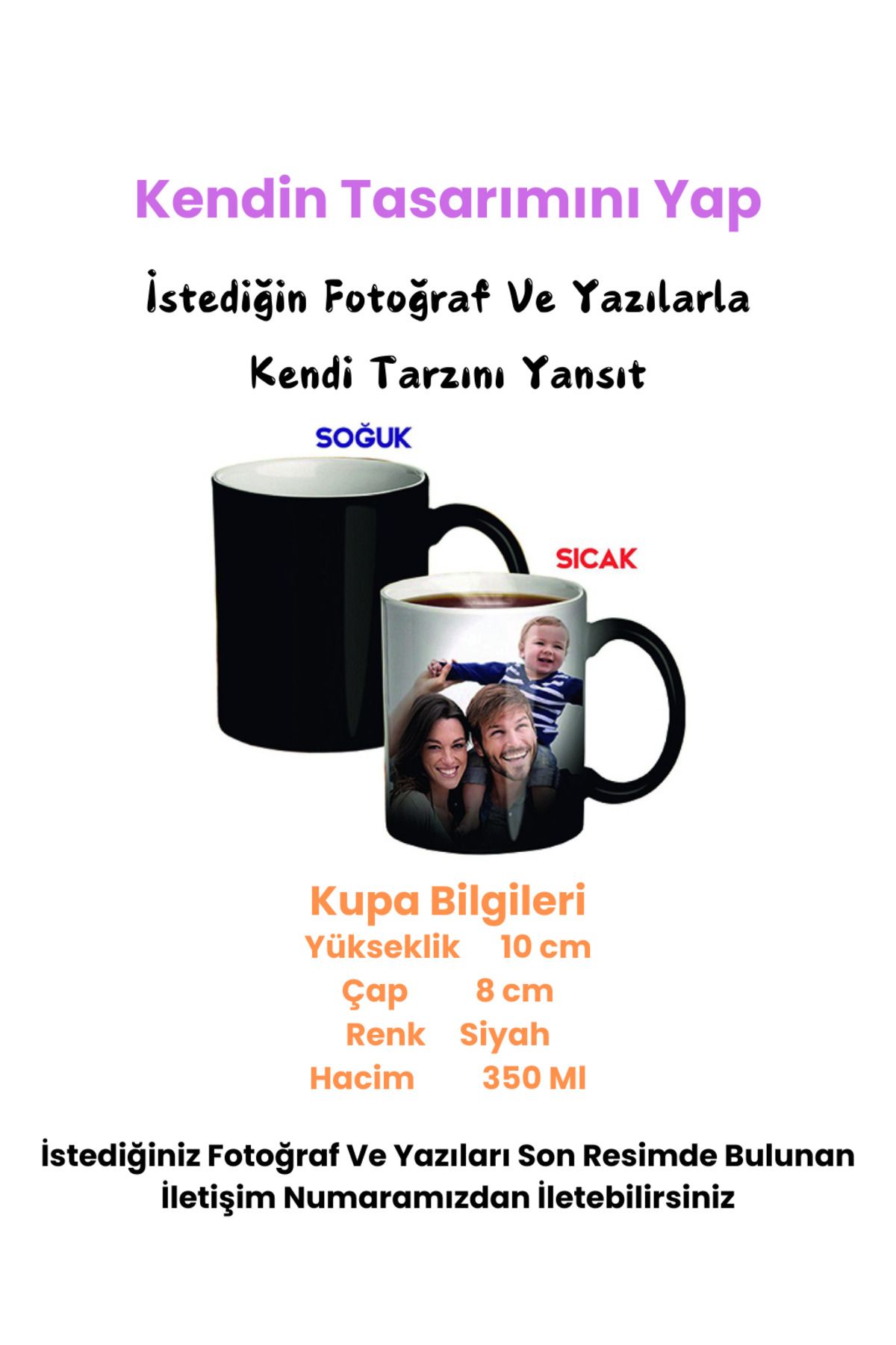 Elbasan Tekstil Kendin Tasarla Sihirli Kupa Bardak, Fotoğraflı Ve Yazılı Özel Tasarım Sihirli Kupa Bardak, Mug