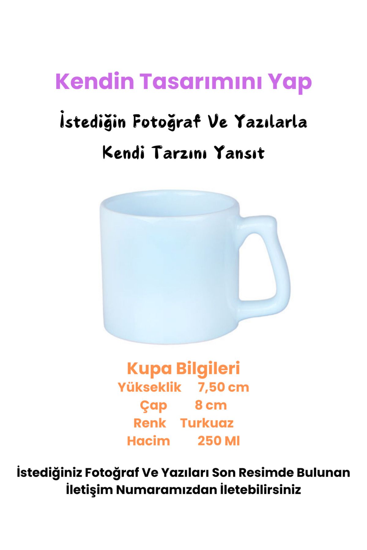 Elbasan Tekstil Kendin Tasarla Turkuaz Kupa Bardak, Fotoğraflı Ve Yazılı Özel Tasarım Turkuaz Kupa Bardak, Mug