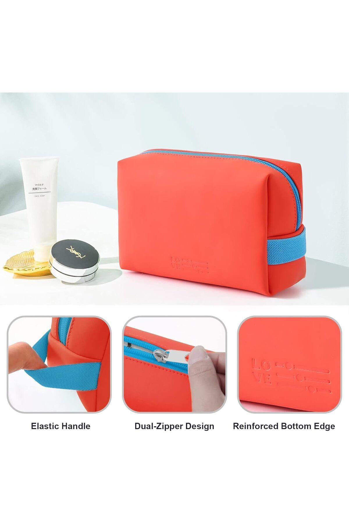 ZENİTH-Red Waterproof Cosmetic Bag 4