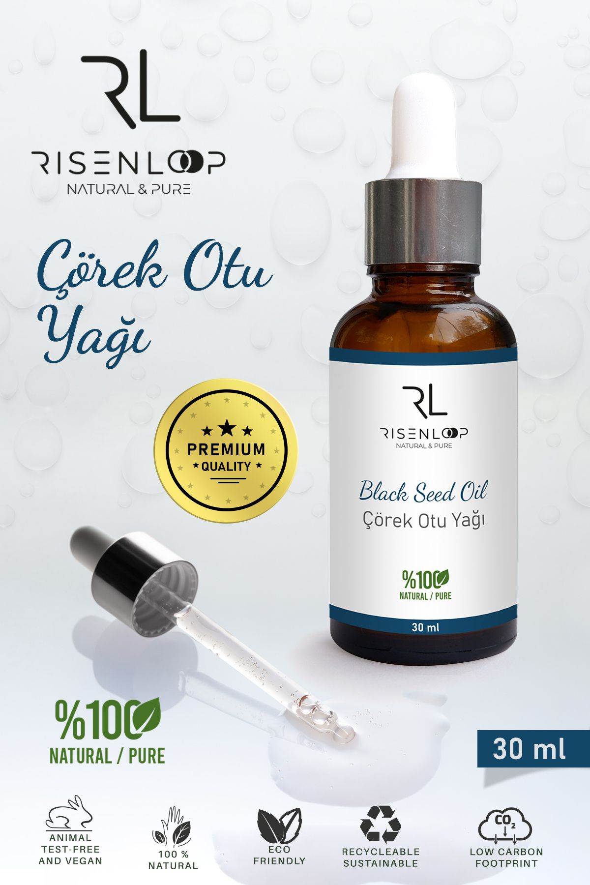 risenloop natural&pure Çörek Otu Yağı %100 Saf Doğal 30 ML