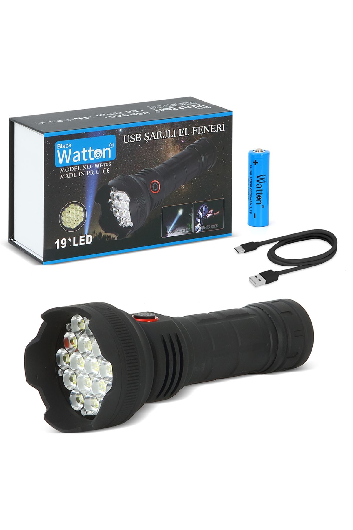 Watton 19 Led 5 Mod Geniş Açı El Feneri WT-705