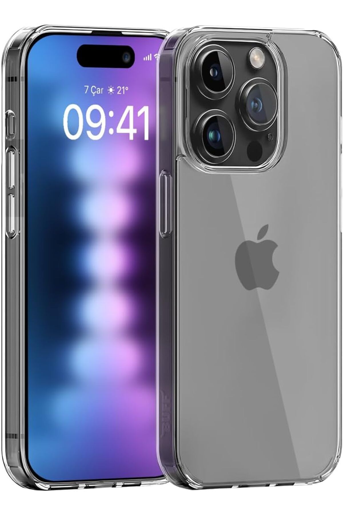 NcK iPhone 15 Pro Max (6.7") Air Hybrid Darbe Emici TPU + PC Şeffaf Kılıf (Crystal Clear)