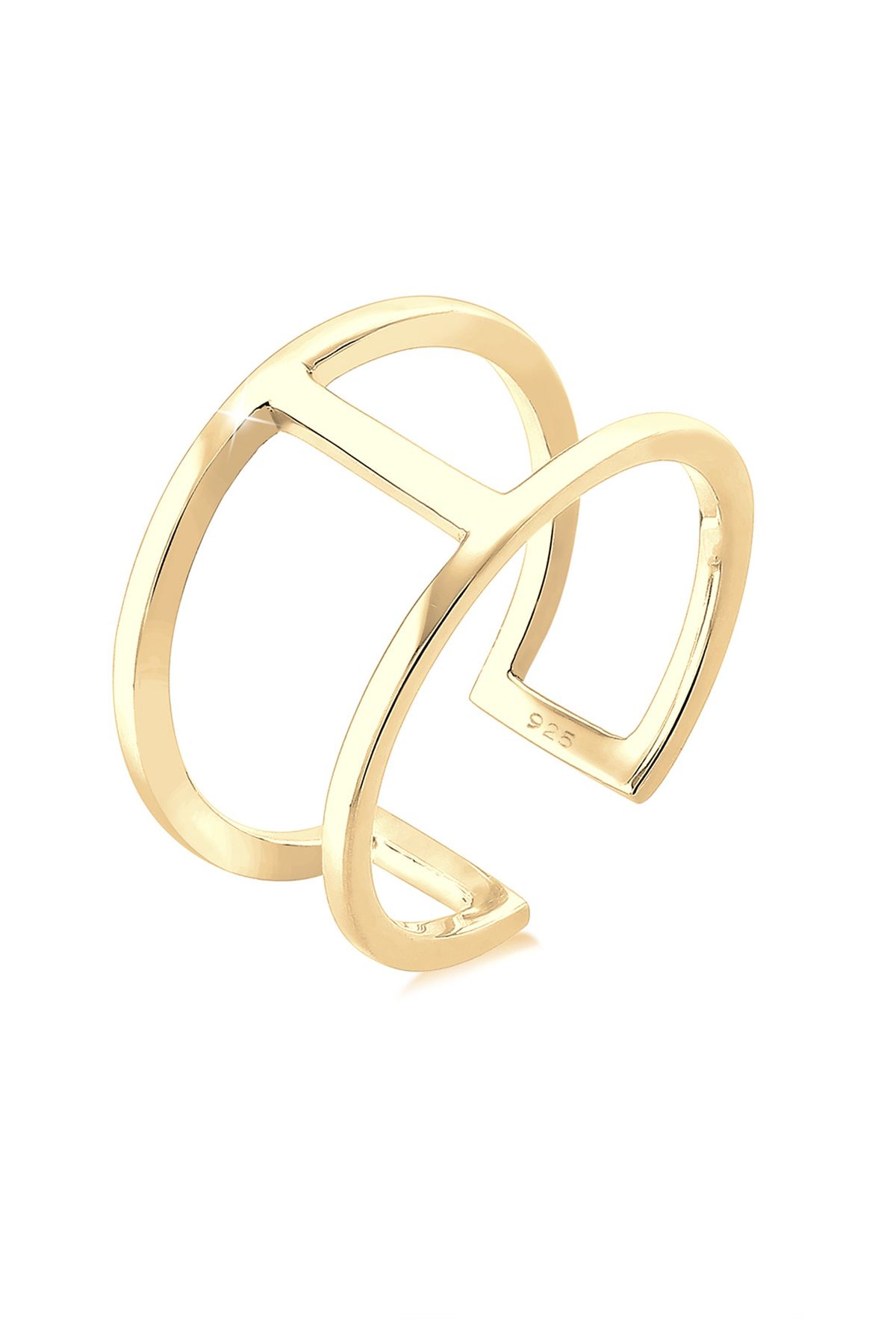 ELLI Geo Minimal Trend Ring – 925er Sterlingsilber für Damen - One Size