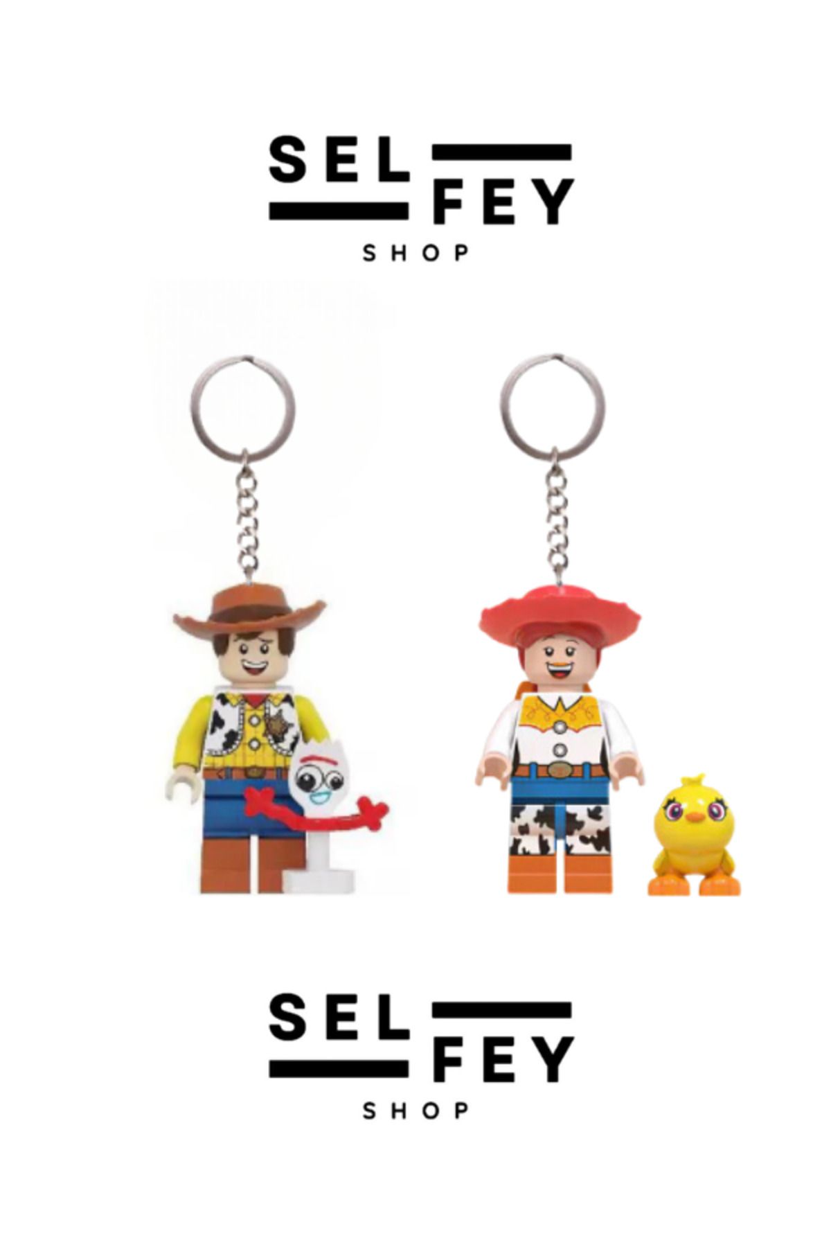 SelFey Lego Model Toy Story Woody ve Jessie Anahtarlık