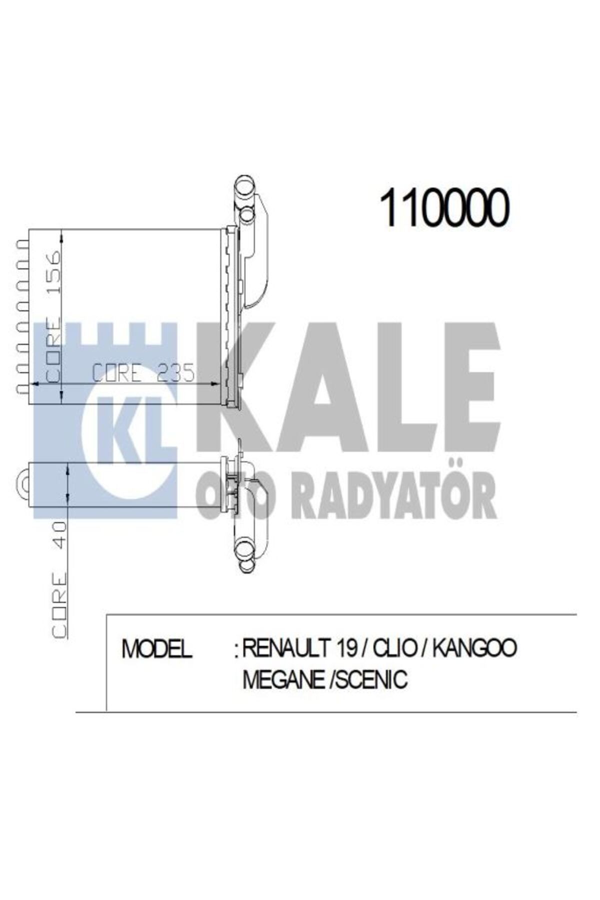 KALE RADYATÖR KALORIFER RADYATORU R19 CLIO KANGOO MEGANE SCENIC (2 SIRA CU+PL))