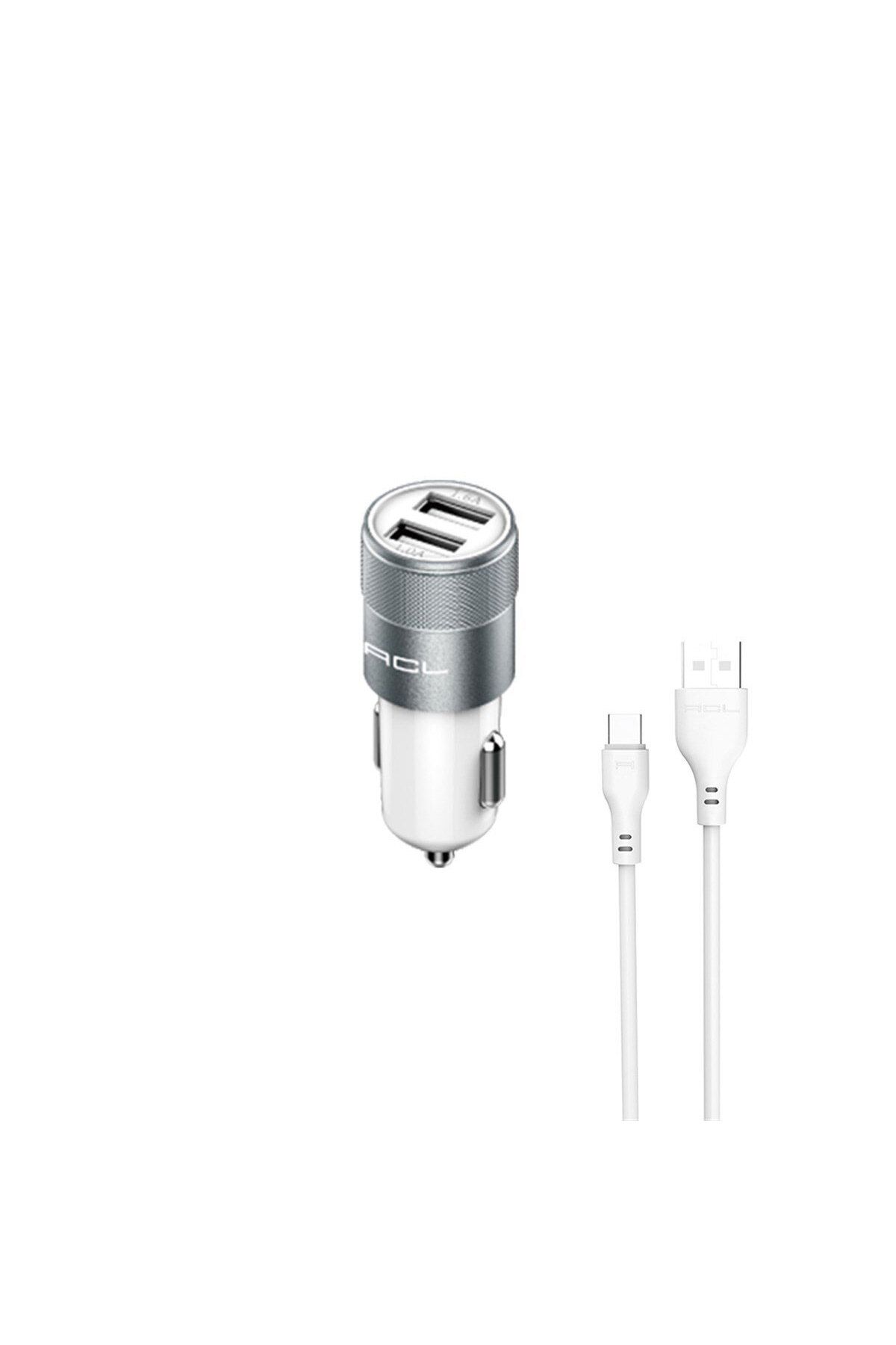 VİCEM 2.1A 10 Watt 2 x USB 1 Mt Type-C Kablo Araç İçi Şarj AC38