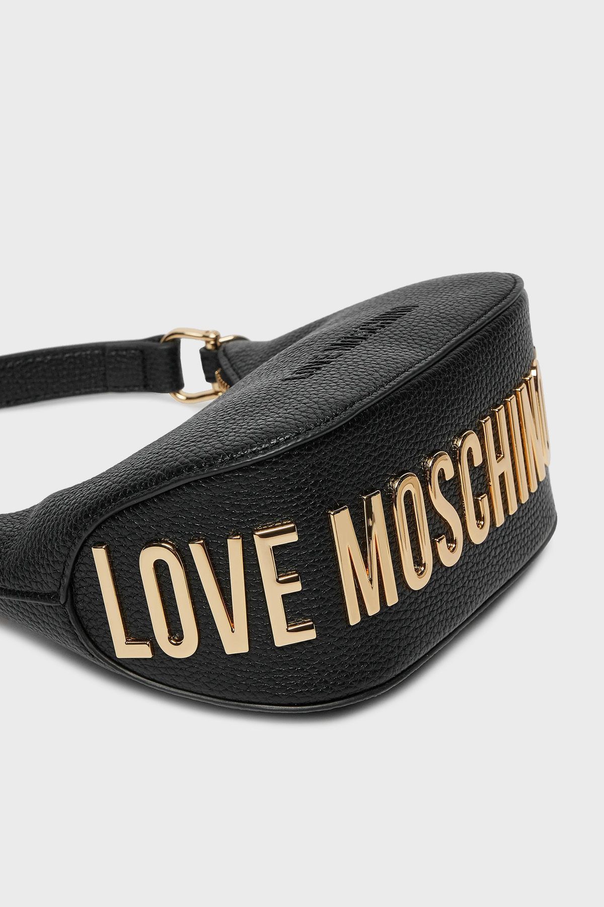 کیف شانه ای مشکی زنانه کیسه قابل تنظیم با آرم Moschino Love Moschino
