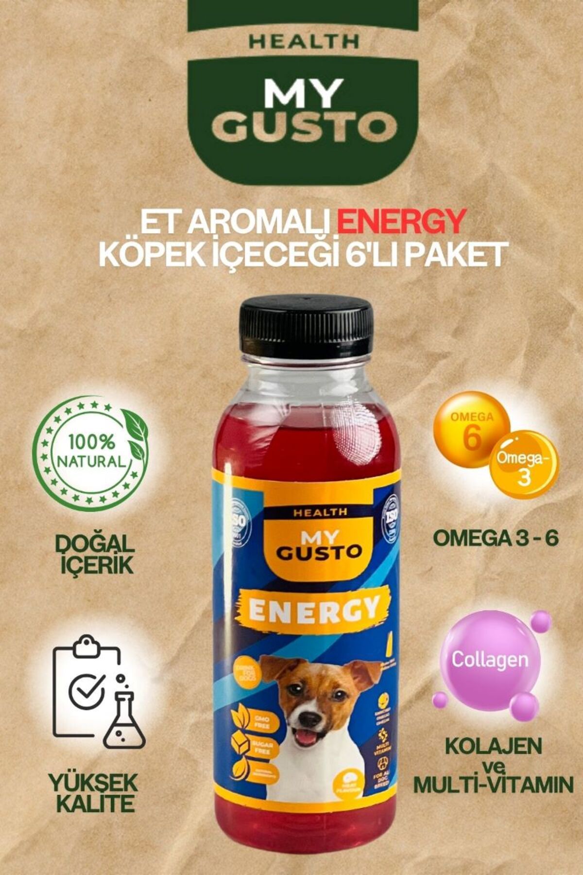 My Gusto Health Et Aromalı Energy Köpek İçeceği 6 Adet 300 ml