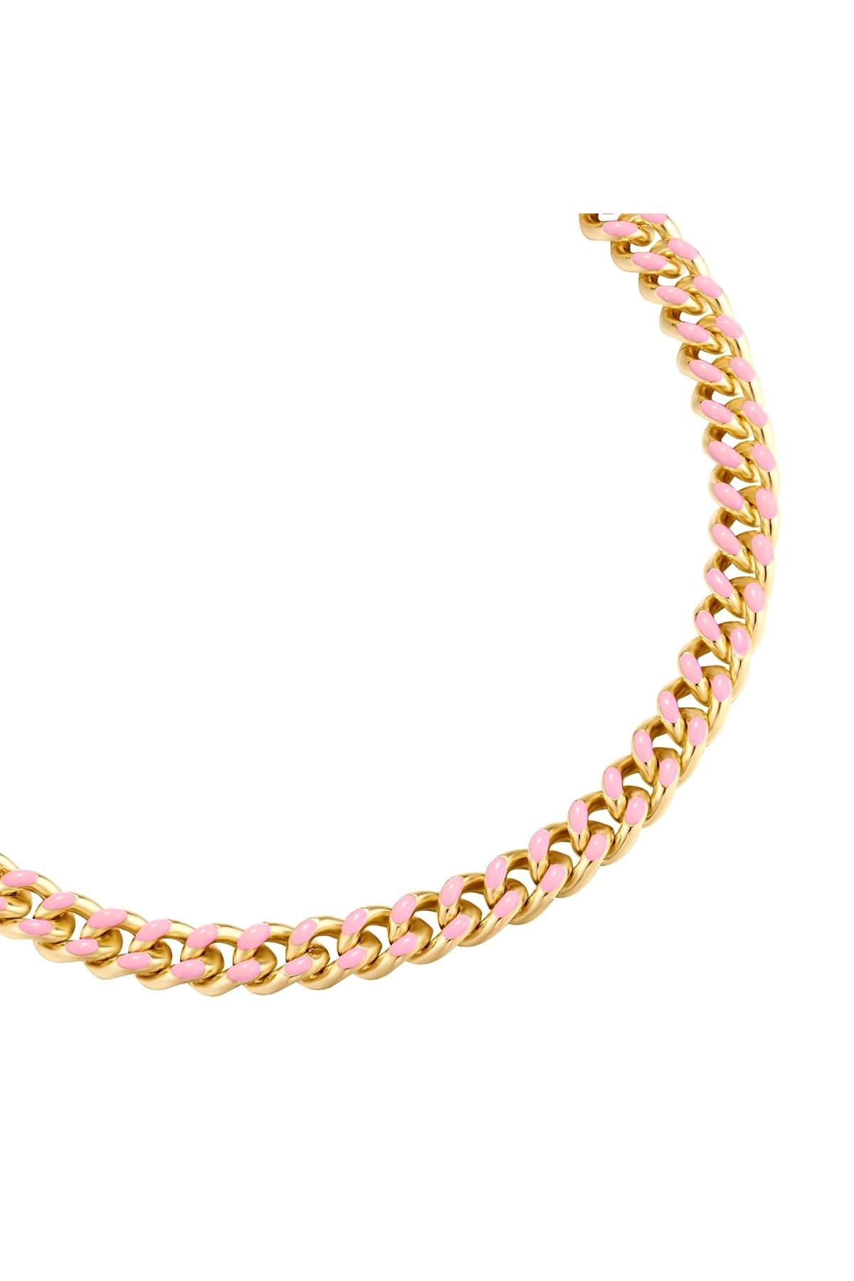 YOKOAMİİ-Modeschmuckarmband Armband gelbgold Emaille rosa 2