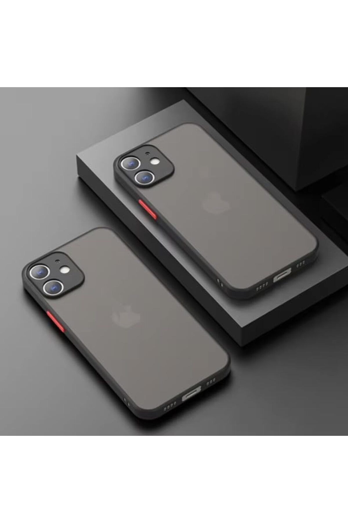 NcK GİYİM & AKSESUAR Iphone 11 6.1 Kenarları Renkli Kamera Korumalı Transparan Kılıf (SİYAH)