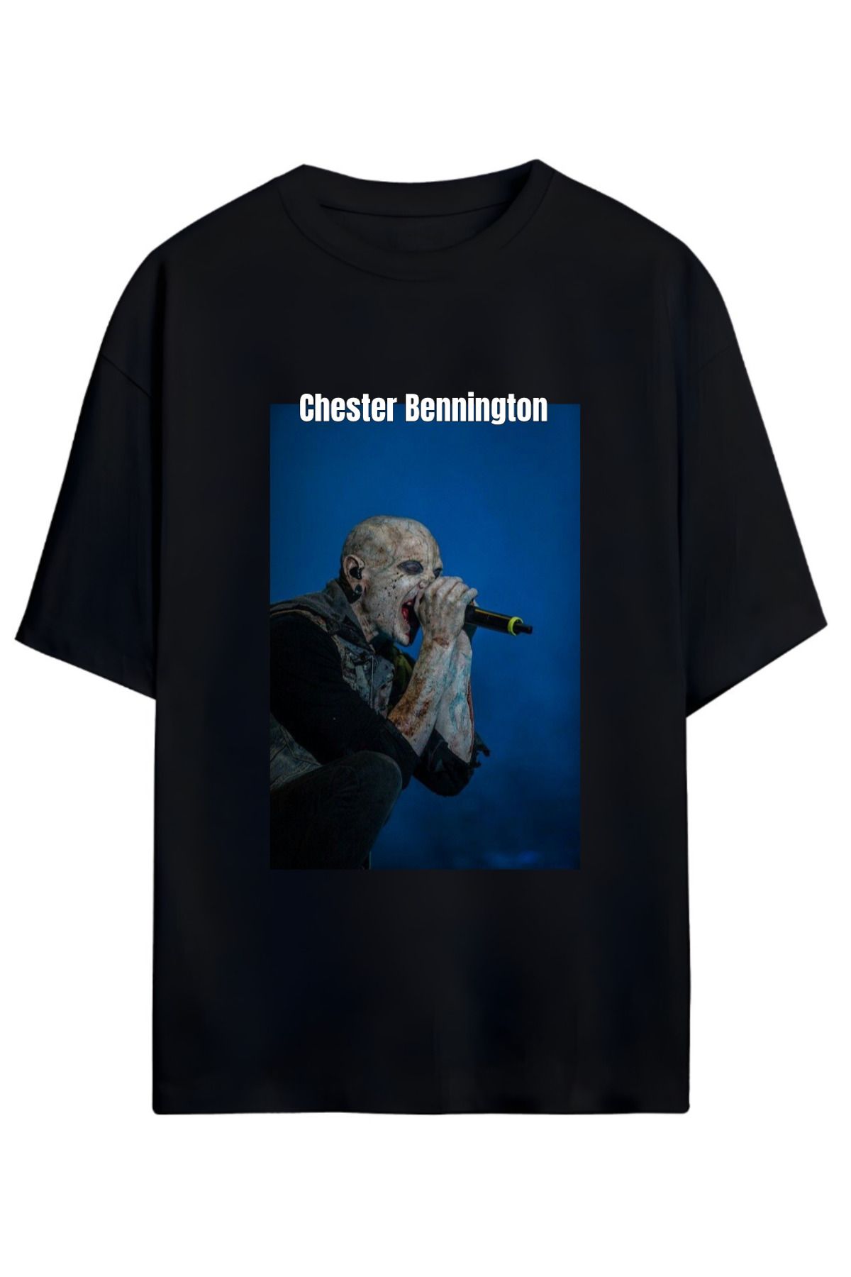 MAGORS LINKIN PARK CHESTER BENNINGTON TASARIMLI UNISEX YENİ SEZON OVERSIZE PAMUKLU  T-SHIRT