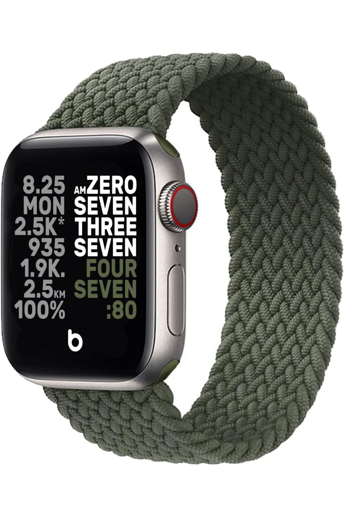 NcK Tüm Apple Watch Serileri ile Uyumlu Yumuşak ve Kullanışlı Solo Loop Esnek Örgü Kordon