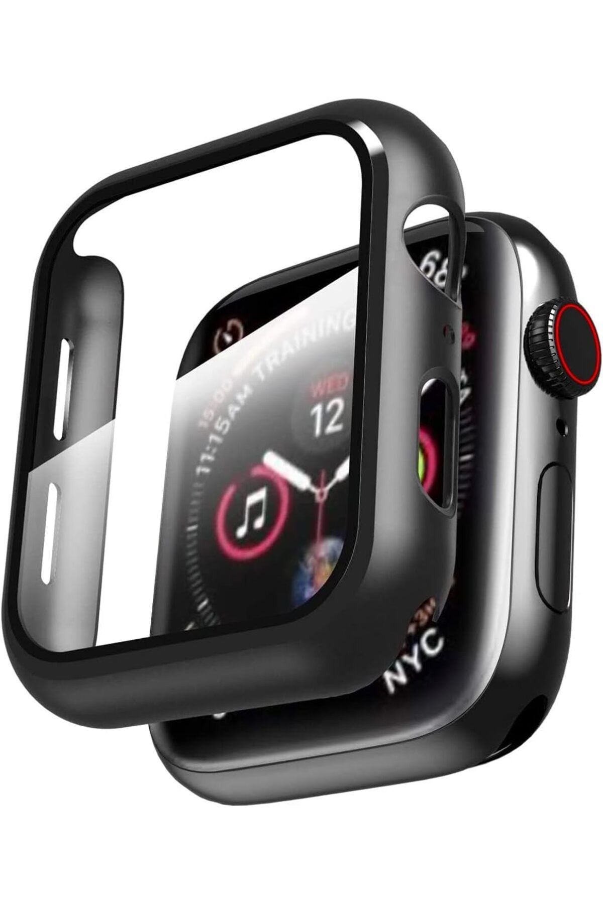 NcK Apple Watch ile Uyumlu Ekran Koruyucu ve Kılıf Bir Arada Kasa Tam Koruma (41, Siyah)