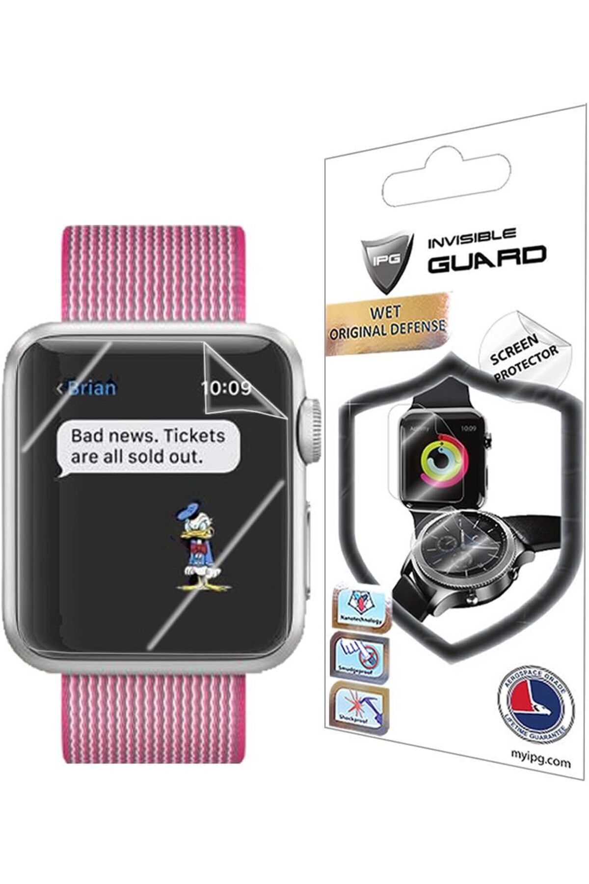 NcK Apple Watch 38 mm 1-2-3 Seri Akıllı Saat Ekran Koruma