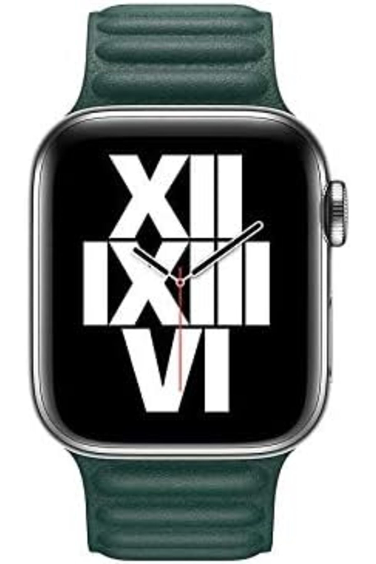 NcK Apple İle Uyumlu Watch 44mm KRD-34 Deri Kordon Koyu Yeşil