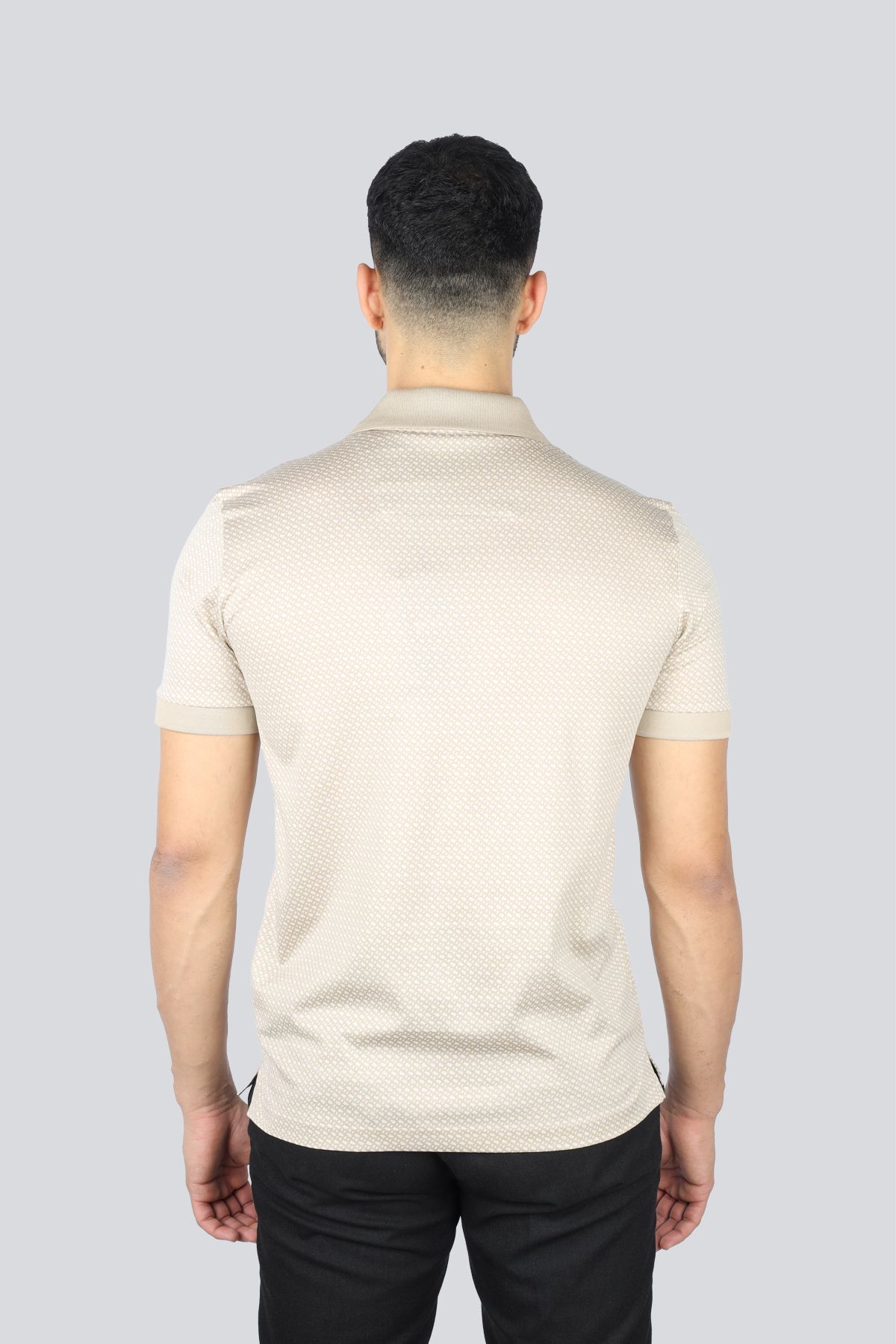 BOSS-Men's Beige Polo Neck T-Shirt - Print, Brand Logo, Short Sleeve 50518877 -275 2