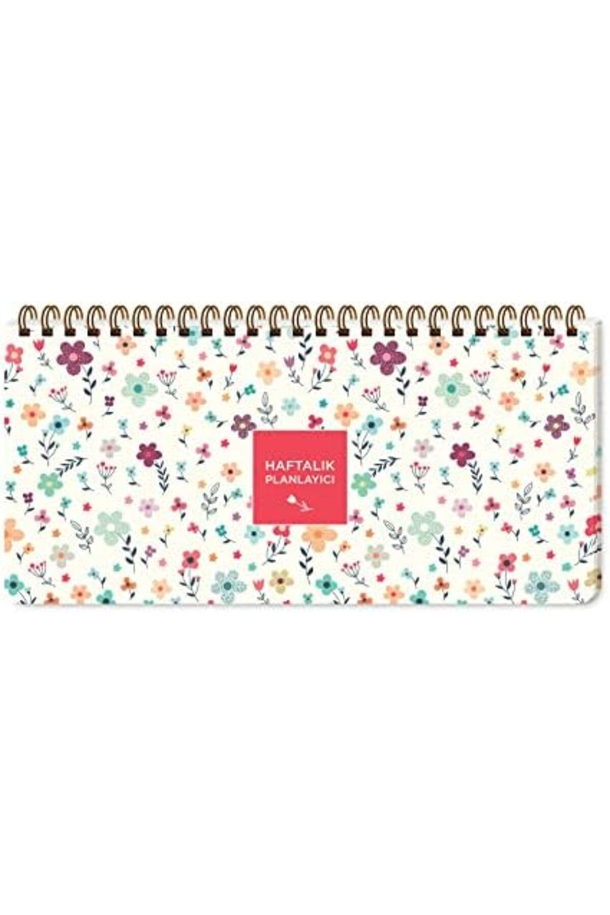 STOREMAX prhshop Krem Çiçek Planner - Haftalık Spiralli Color 13x27 Yeni Life 1063348