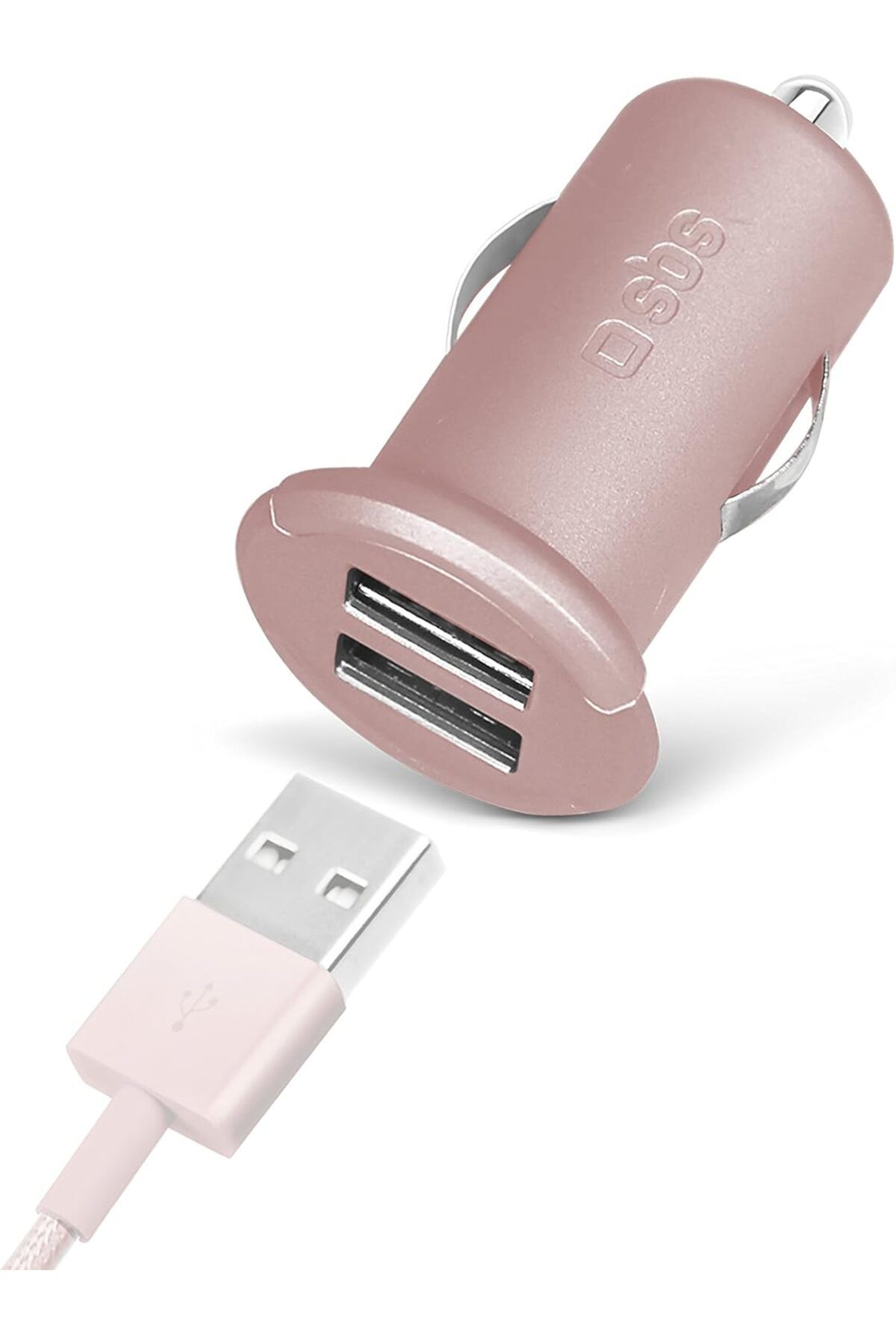 NcK 5513 2 Mini Girişli Usb Araç Şarj Cihazı, Pembe