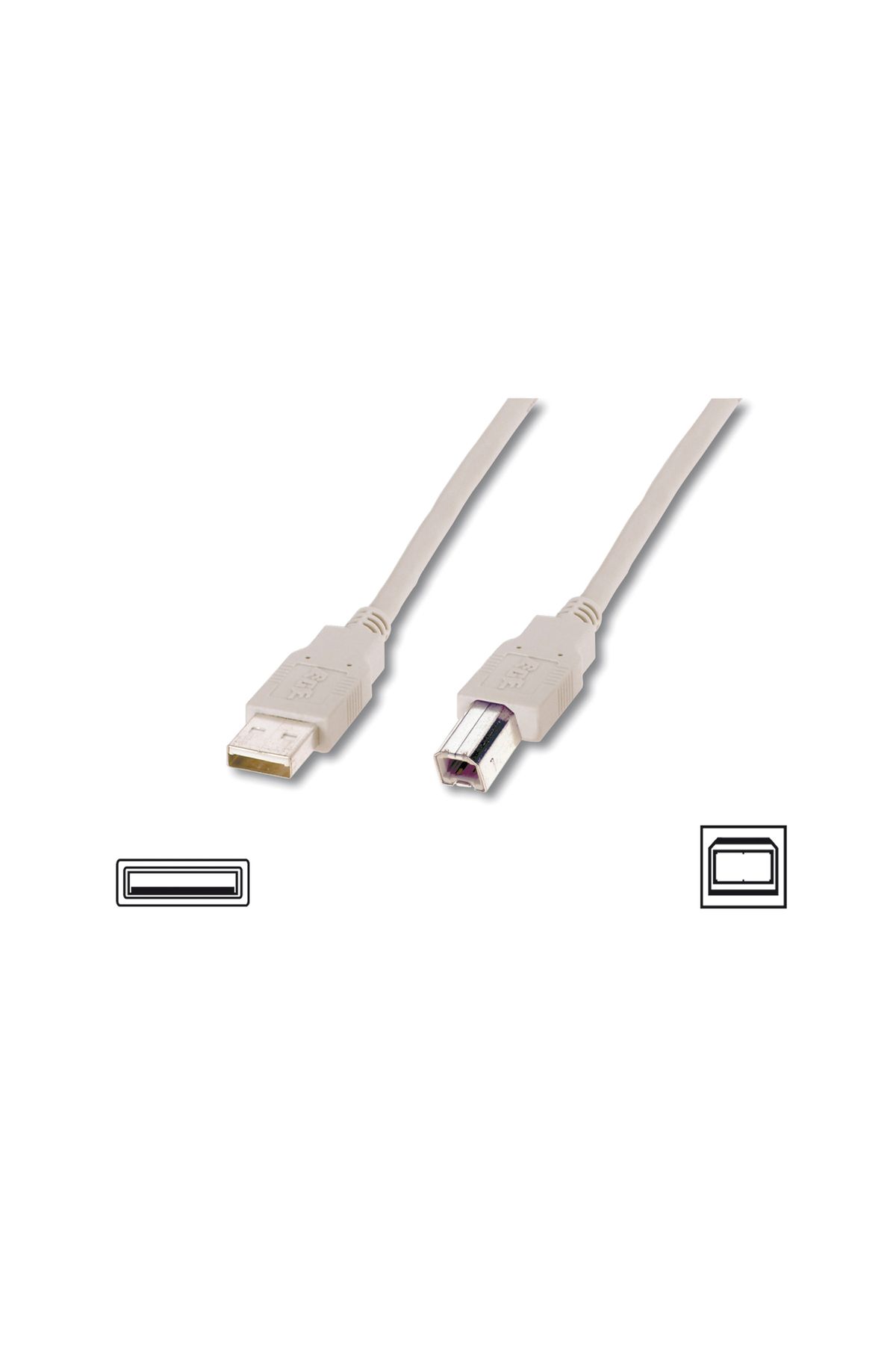 evimdeyokyok USB 2.0 Bağlantı Kablosu, USB A Erkek - USB B Erkek, 3 metre, AWG 28, USB 2.0 uyumu, UL, bej renk Td