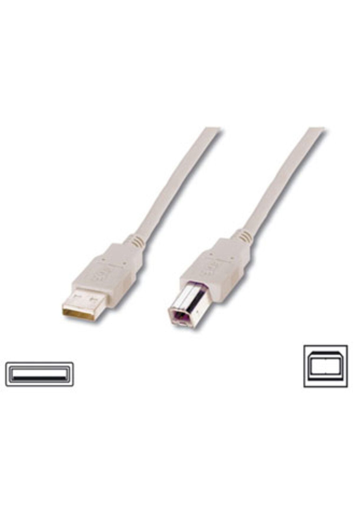 evimdeyokyok USB 2.0 Bağlantı Kablosu, USB A Erkek - USB B Erkek, 5 metre, AWG 28, USB 2.0 uyumlu, UL, bej renk T