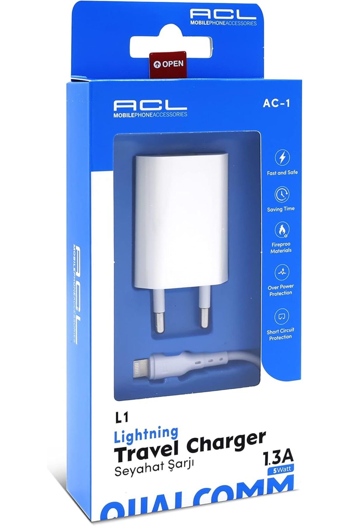 Genel Markalar L1 LİGHTNİNG DUVAR ŞARJI 1A 1XUSB ÇIKIŞ DUVAR ŞARJ ALETİ