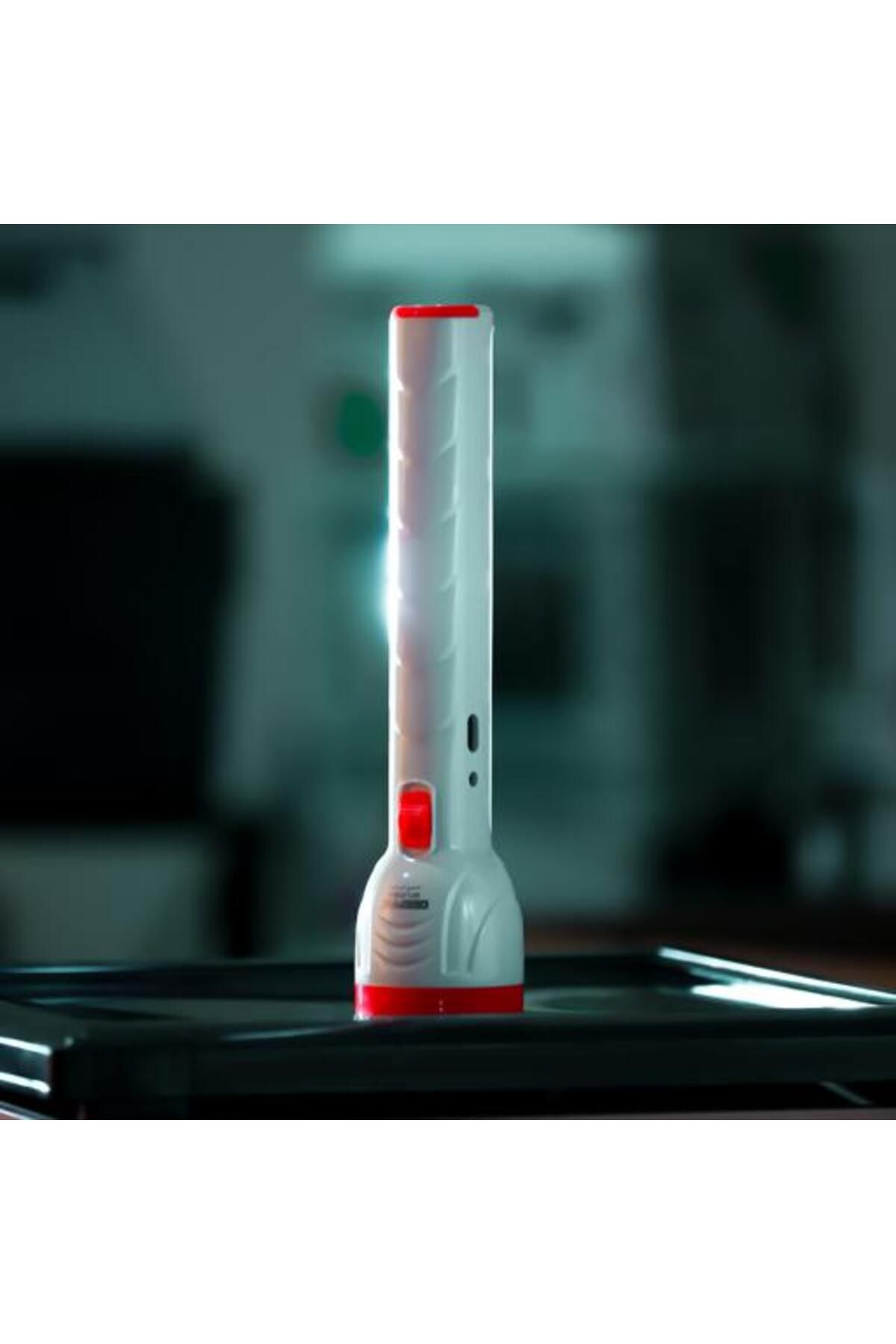 Geepas-Rechargeable LED Torch with Side Light- Rechargeable Lead-Acid Battery and Easy to Use 5