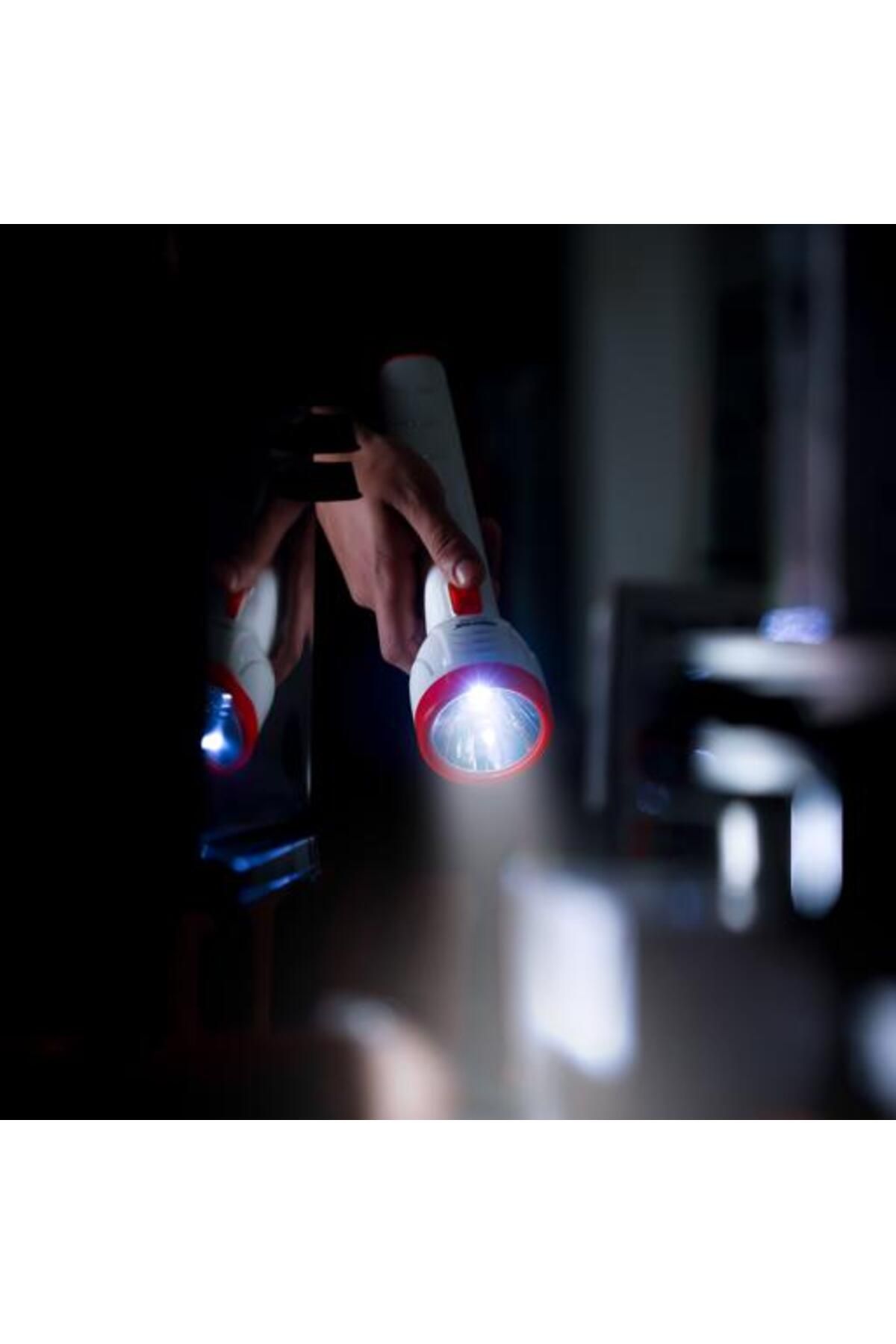 Geepas-Rechargeable LED Torch with Side Light- Rechargeable Lead-Acid Battery and Easy to Use 3