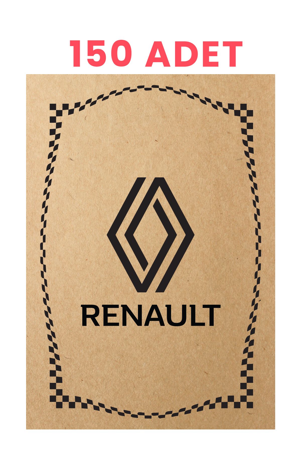 BALKAN AMBALAJ 150 Adet Kraft 120gr Renault Oto Paspas Kağıdı - 35x50cm - Kalın Kağıt Baskılı Reno