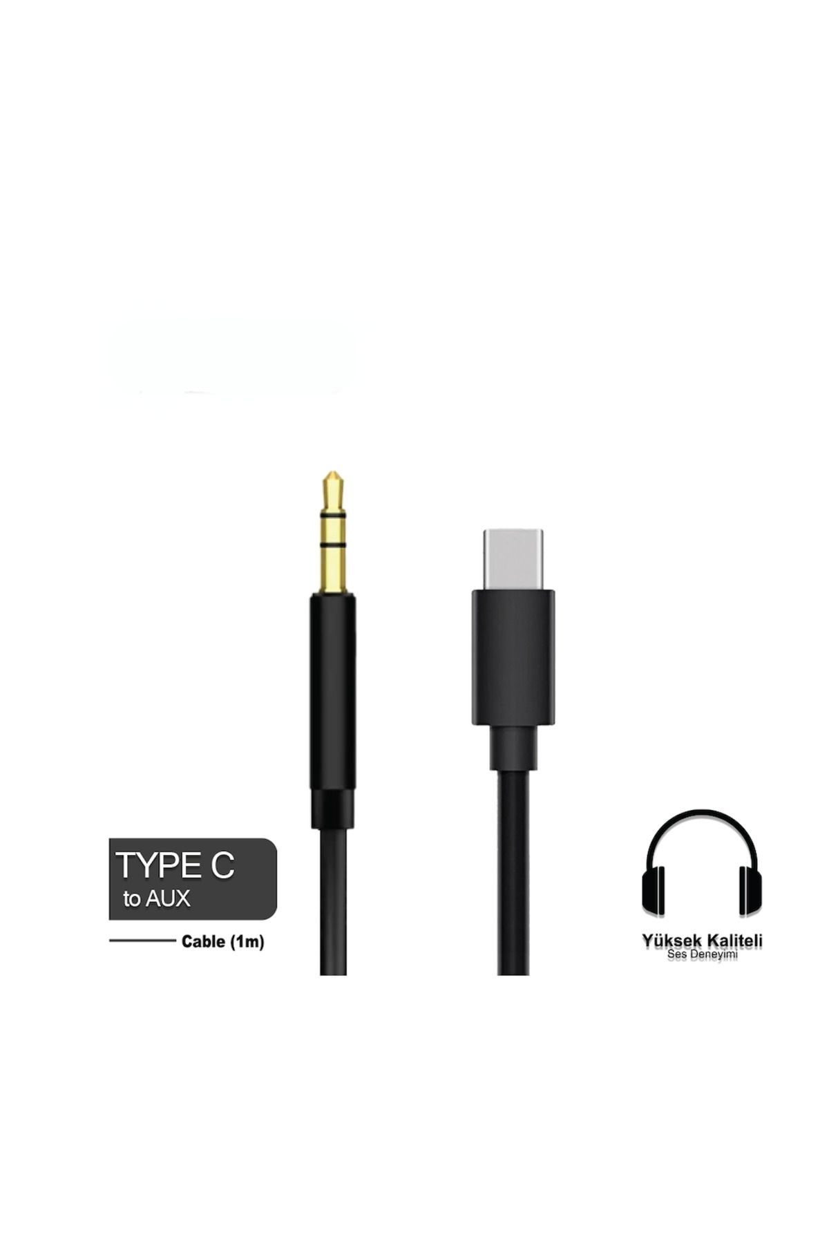 Etiget iPhone 15 & 16 Serisi AUX Ses Kablosu Type-C - 3,5 mm Ses Kablosu (1m) Dac Chip