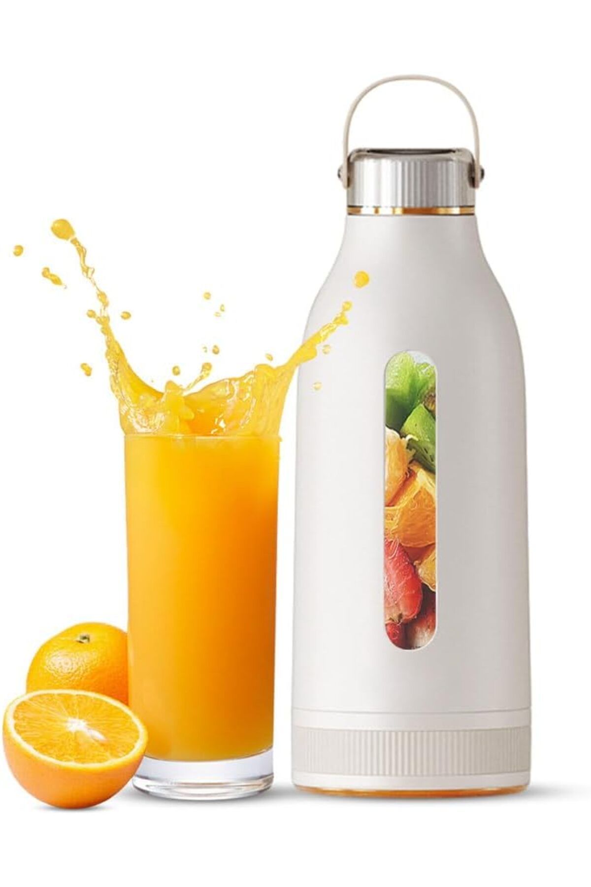 NEVARSA 400ML Kablosuz Ev Mini Sıkacağı, Taşınabilir Meyve Sıkacağı Smoothies ve Shakes Mikser Şişe