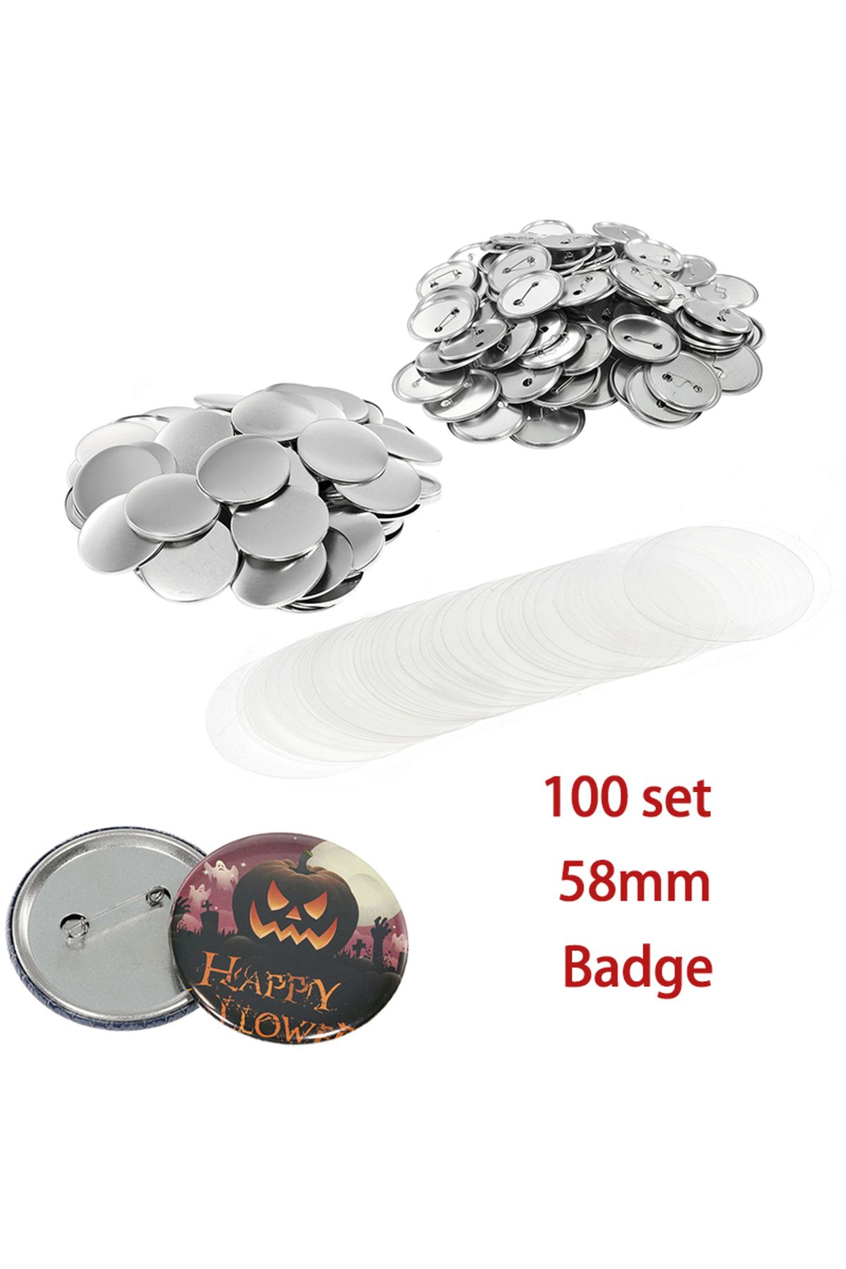 Choice-58mm 100set DIY Blank Pin Button Badge Material Whiteboard Fridge Magnets Mini Morror Making Part... 1
