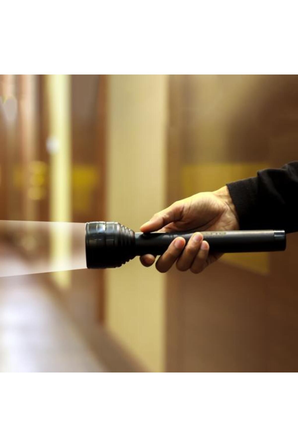 Geepas-مصباح يدوي LED قابل لإعادة الشحن، قابل لإعادة الشحن عبر USB | مصباح يدوي يعمل لمدة 8 ساعات | بطارية ليثيوم 6