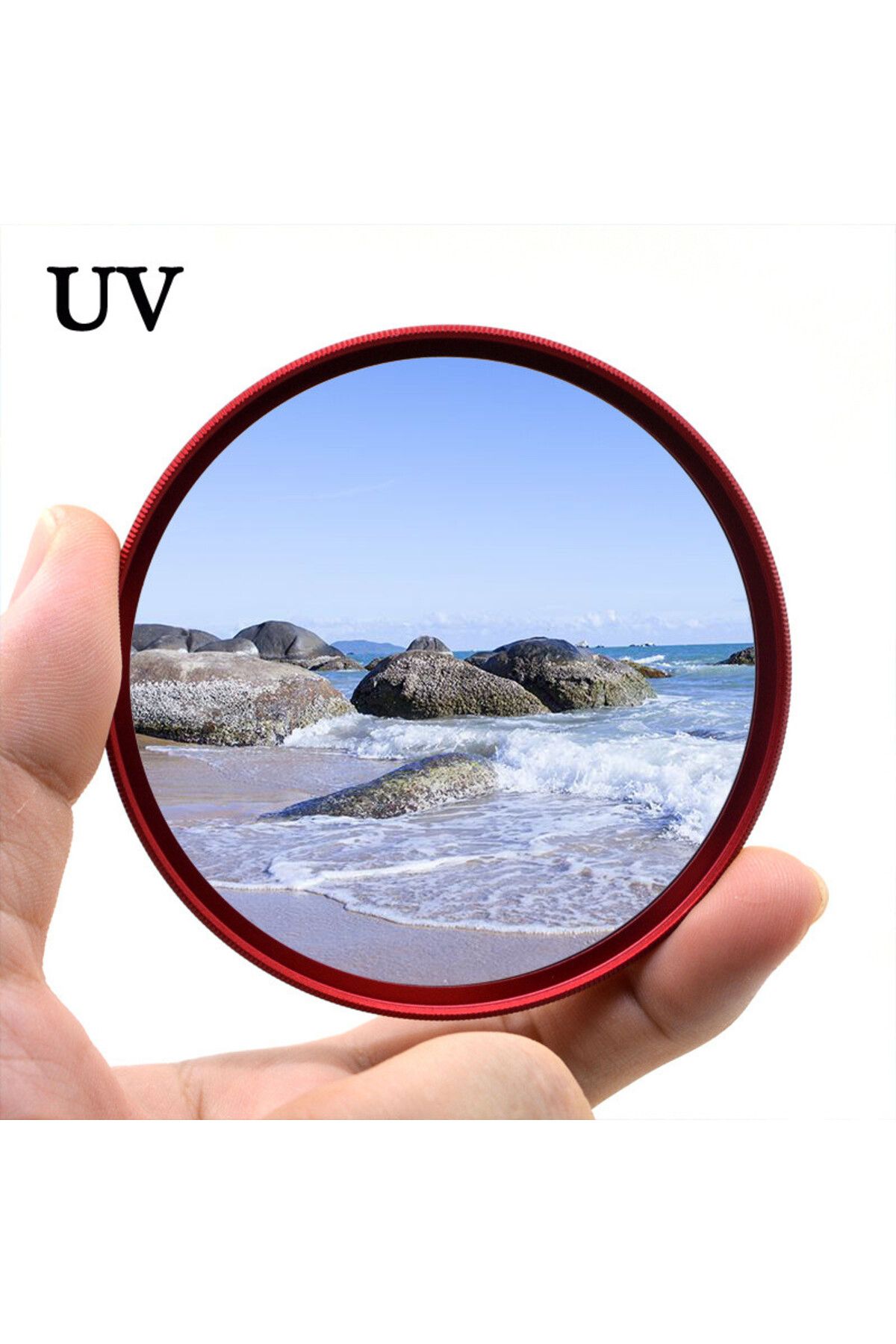 Choice-58mm Red Frame Uv Filter Lens Protector 49mm 52mm 55mm 58mm 62mm 67mm 72mm 77mm For Fuji Sony Canon 5